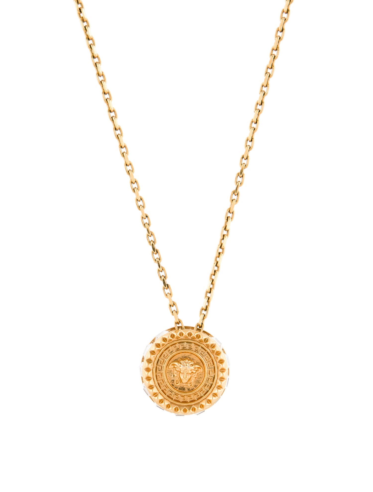 Versace Crystal Medusa Pendant Necklace