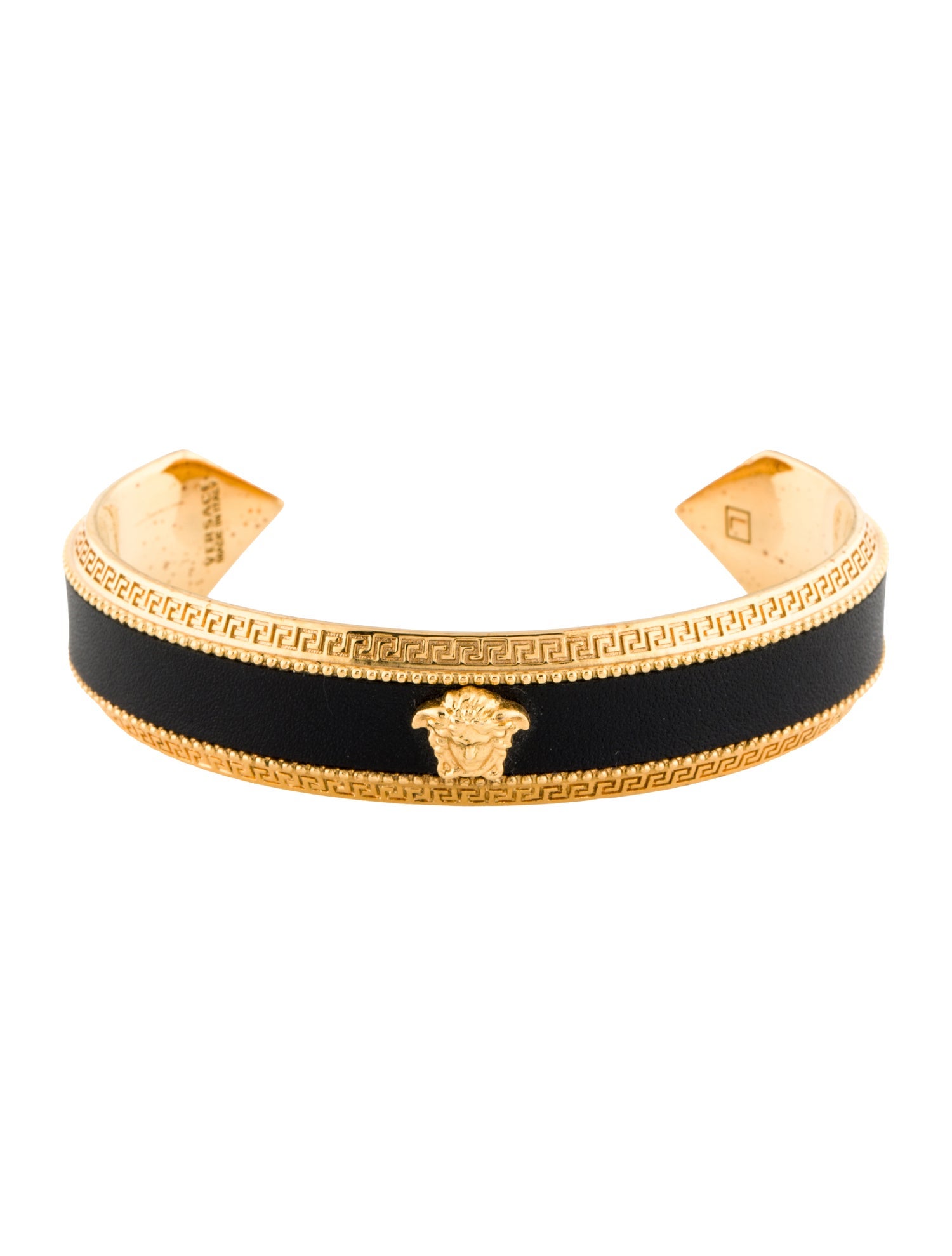 Versace Leather Medusa Cuff Bracelet
