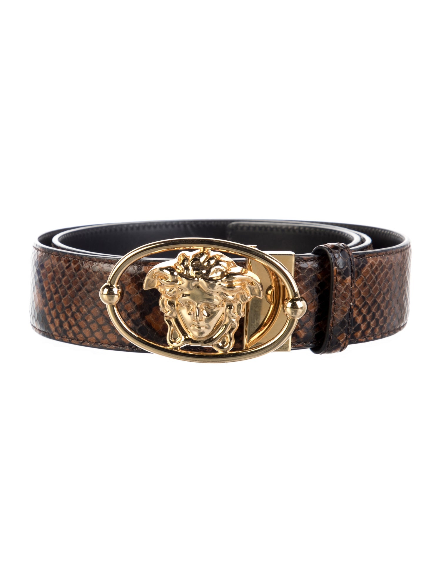 Versace Embossed Leather Waist Belt