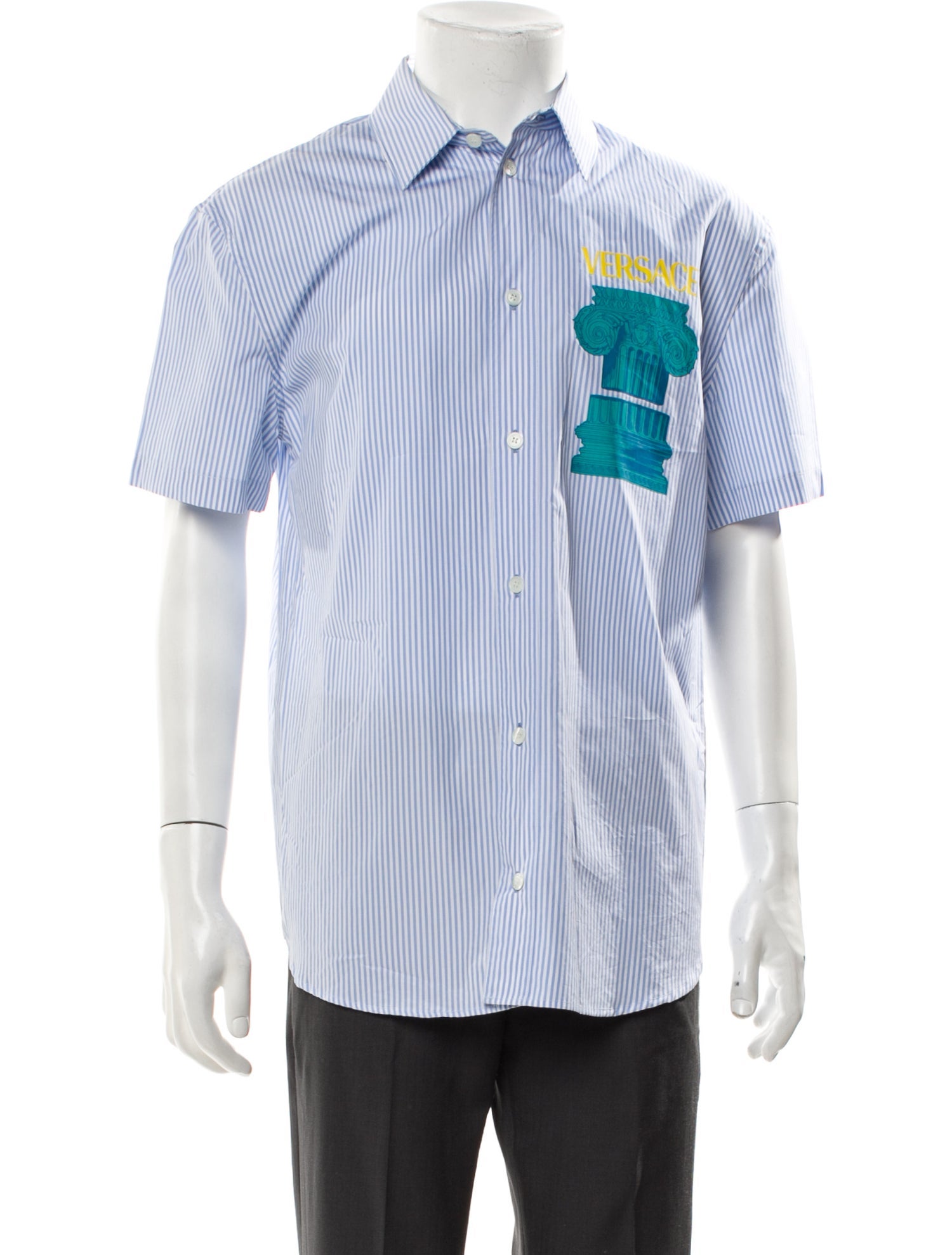 Versace Striped Short Sleeve Shirt