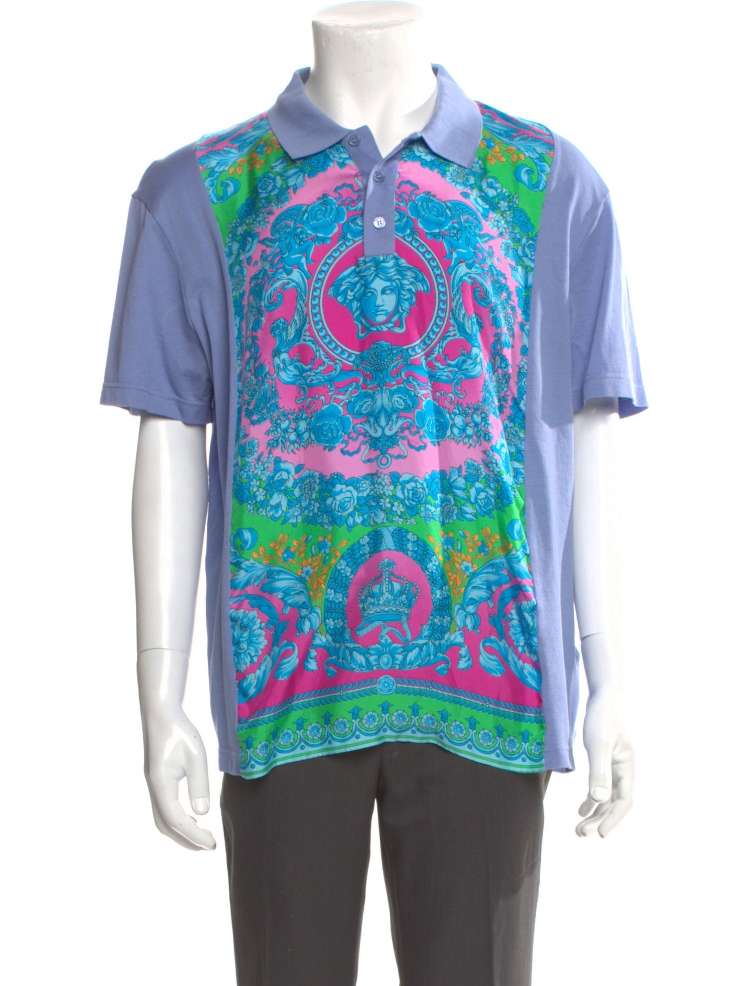 Versace Medusa Insignia Collar Polo Shirt