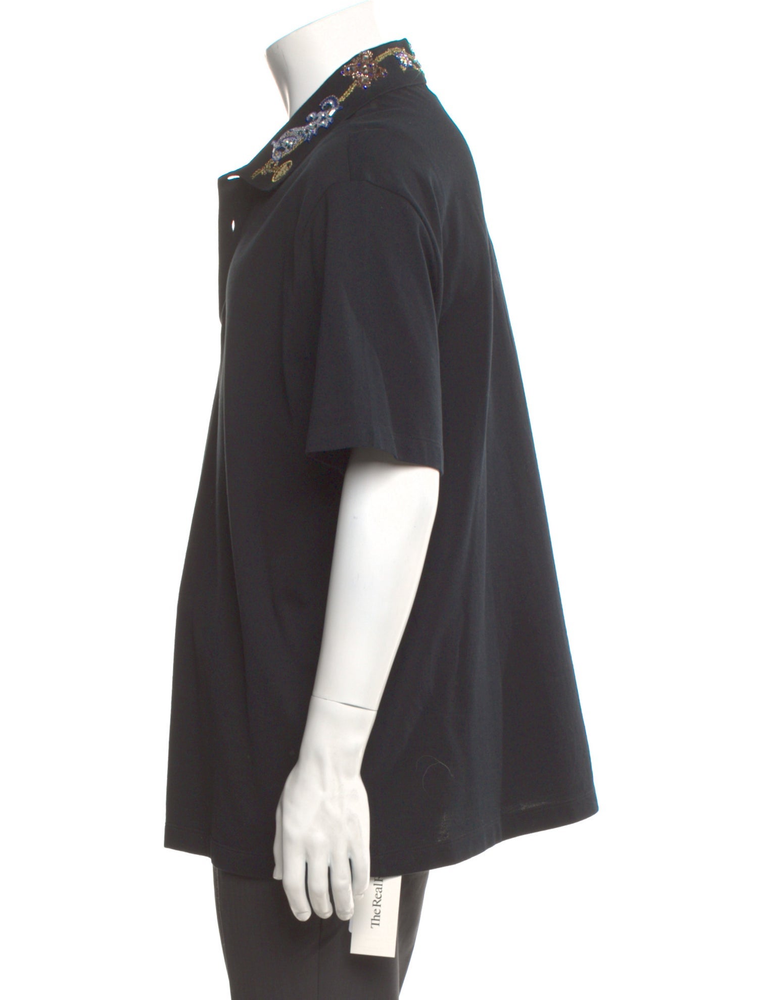 Versace Patterned Collar Polo Shirt