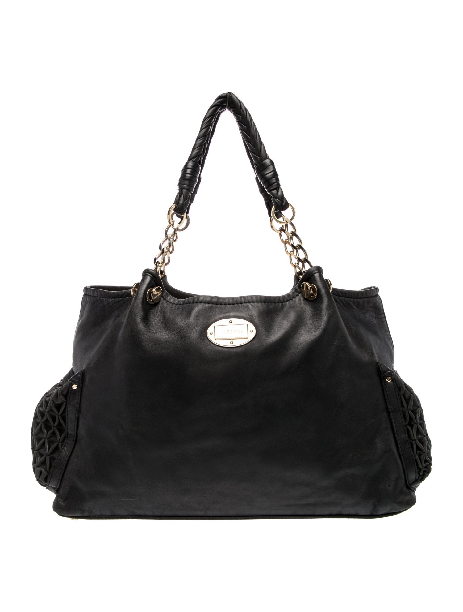 Versace Leather Top Handle Bag