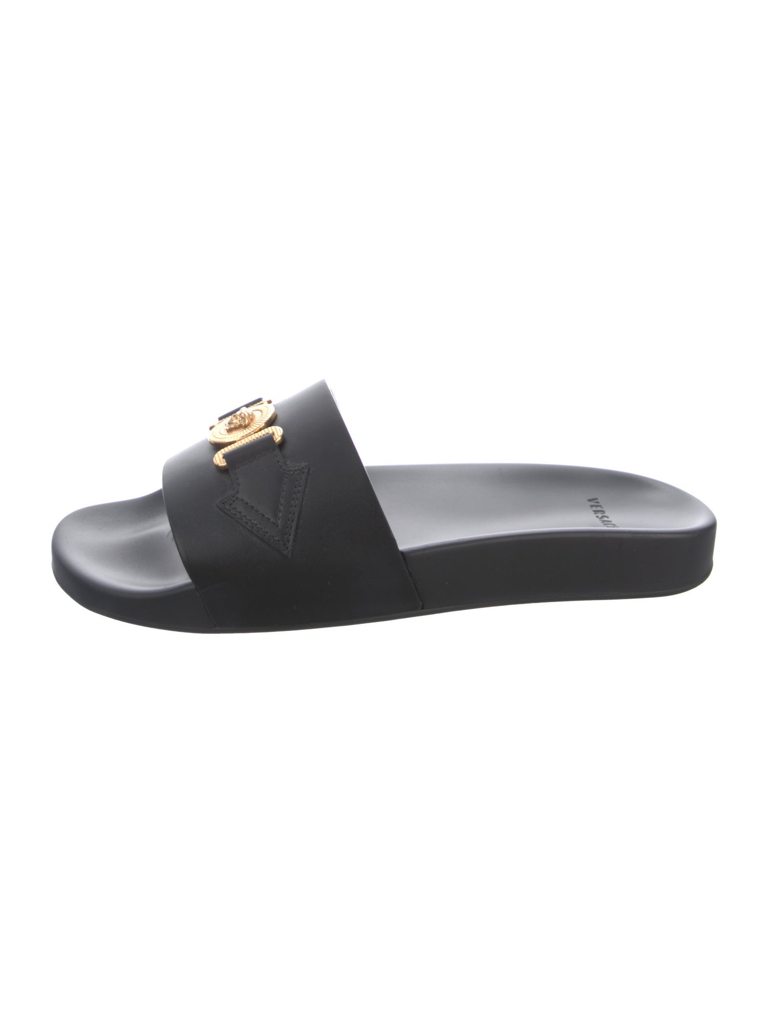 Versace Medusa Insignia Leather Slides