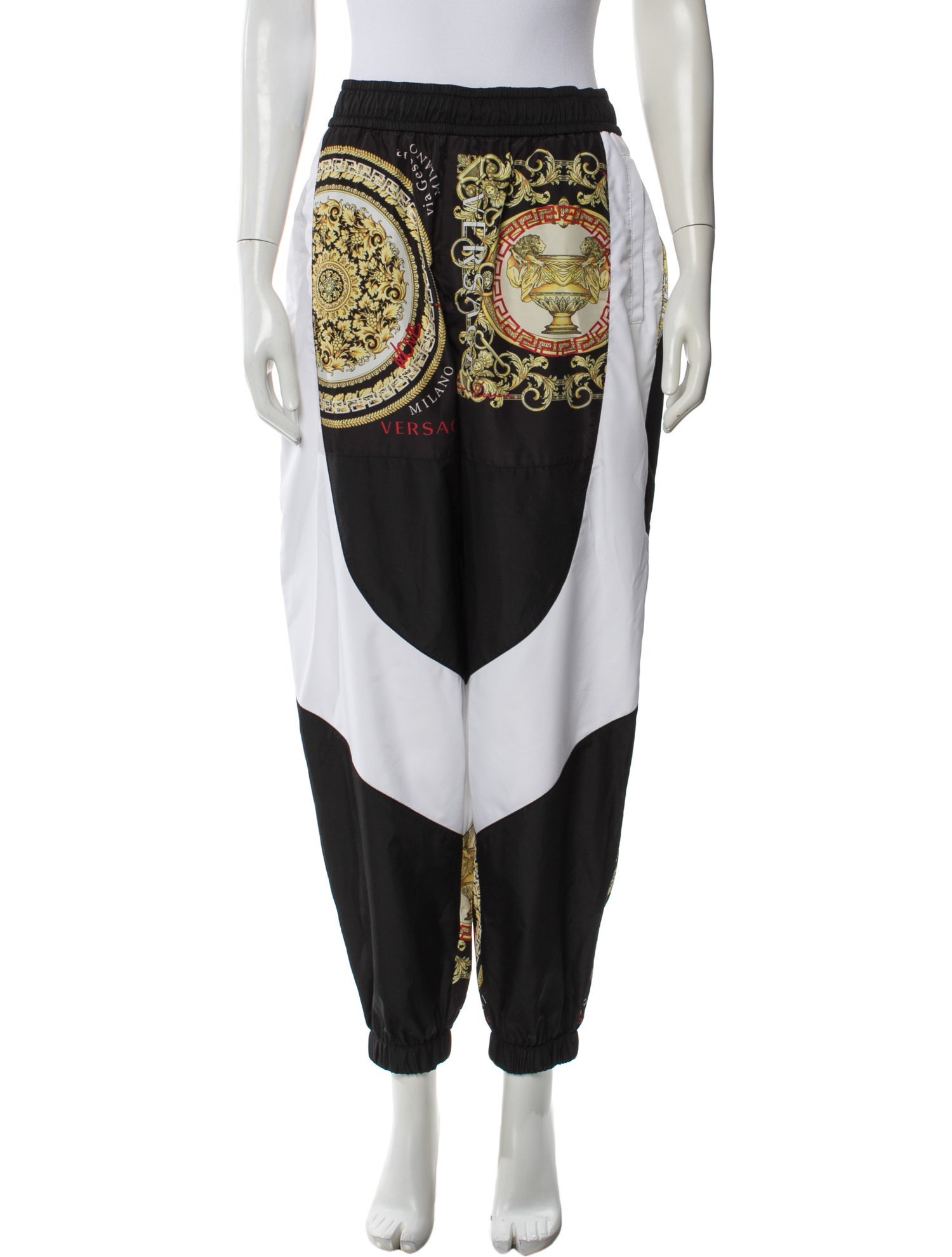Versace Colorblock Pattern Skinny Leg Pants