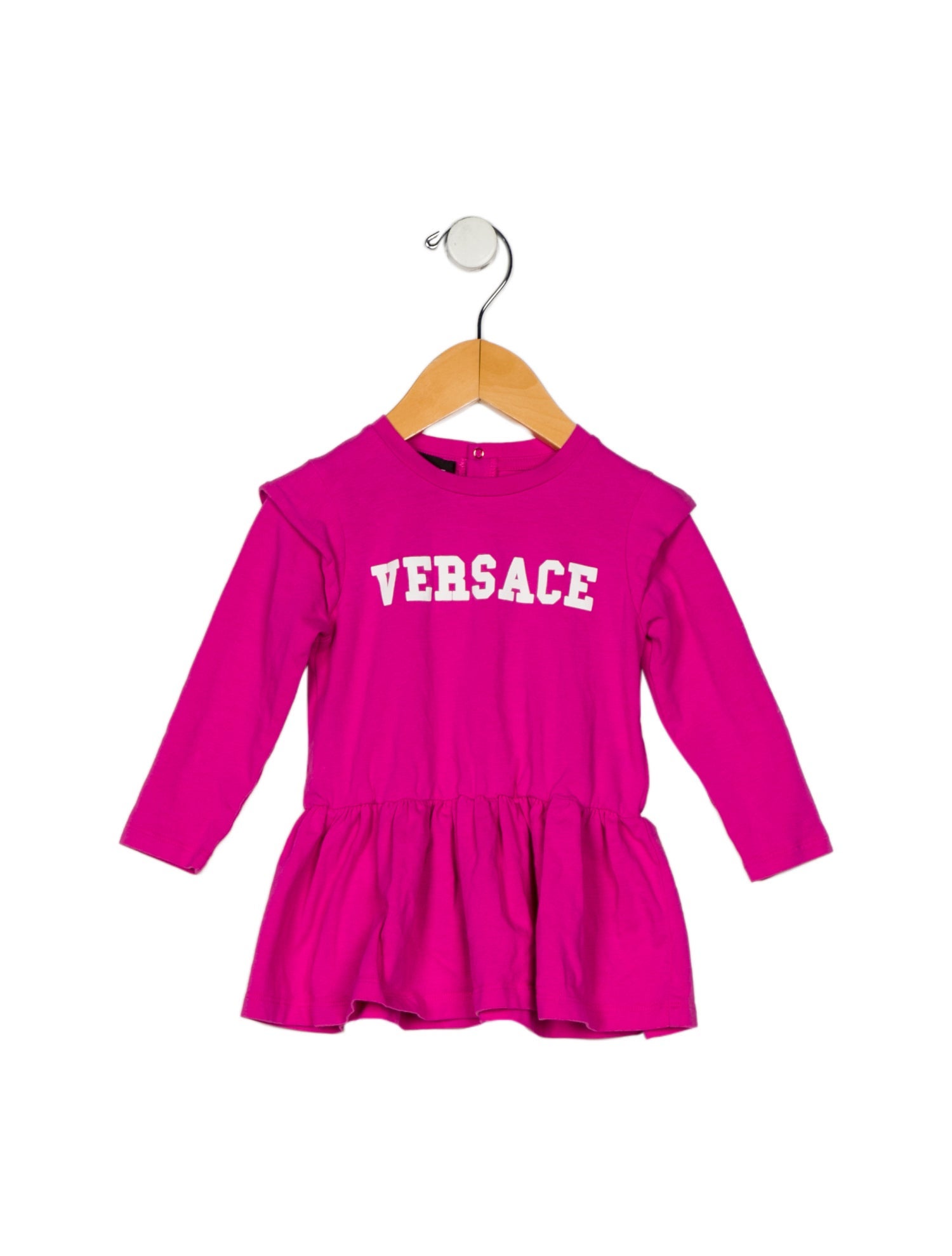 Versace Infant Girls Branded Pleated Dress