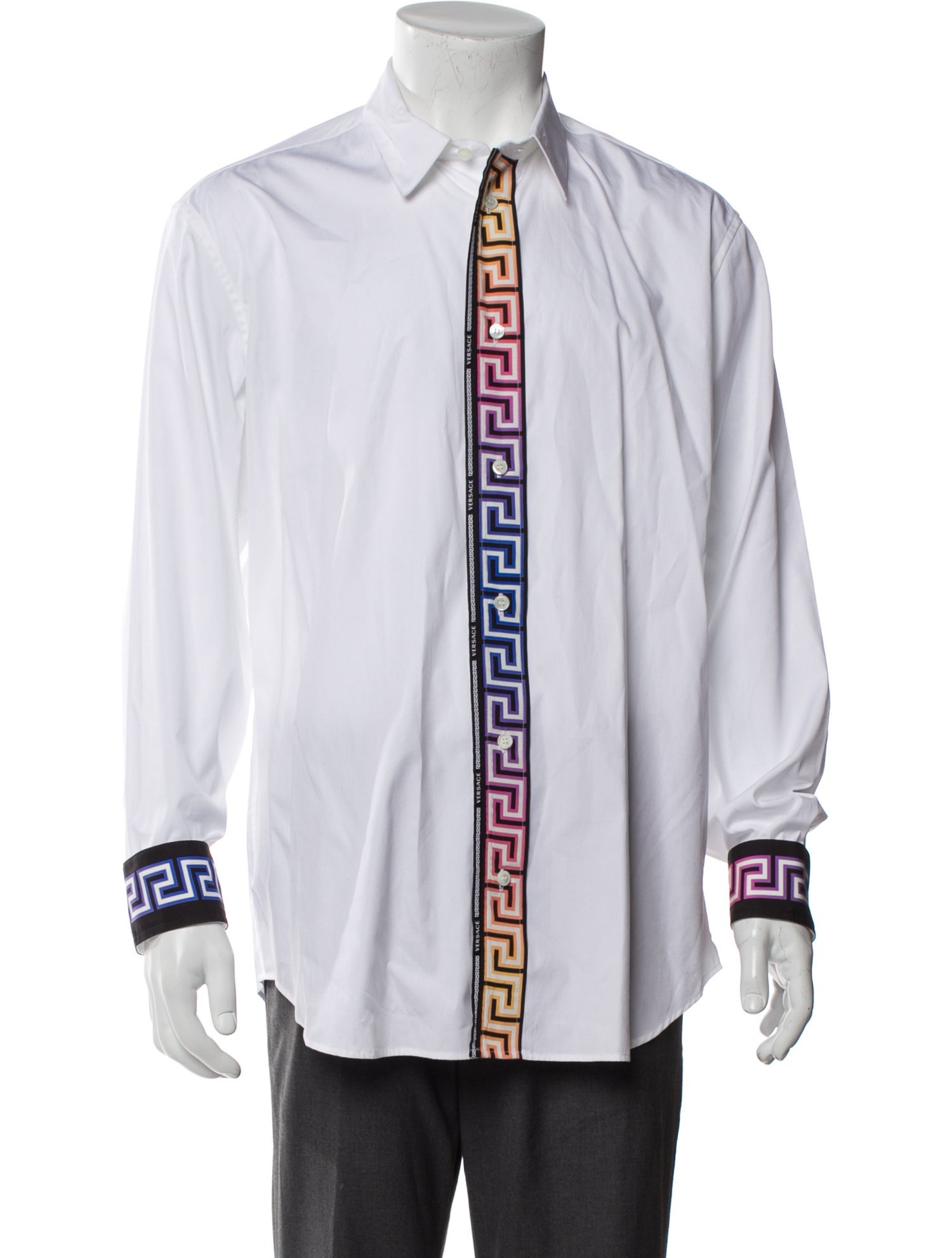Versace Striped Long Sleeve Dress Shirt