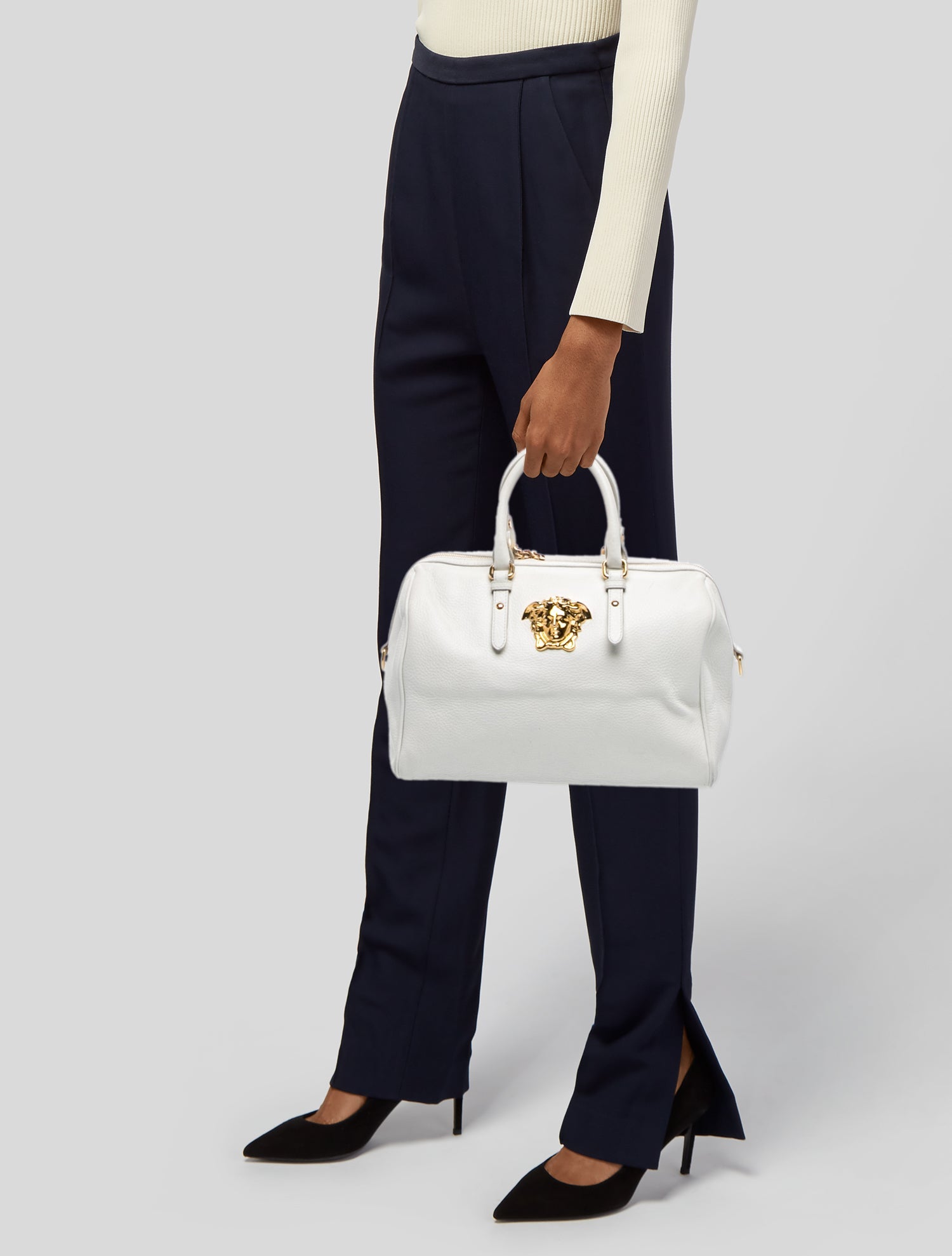 Versace Leather Top Handle Bag