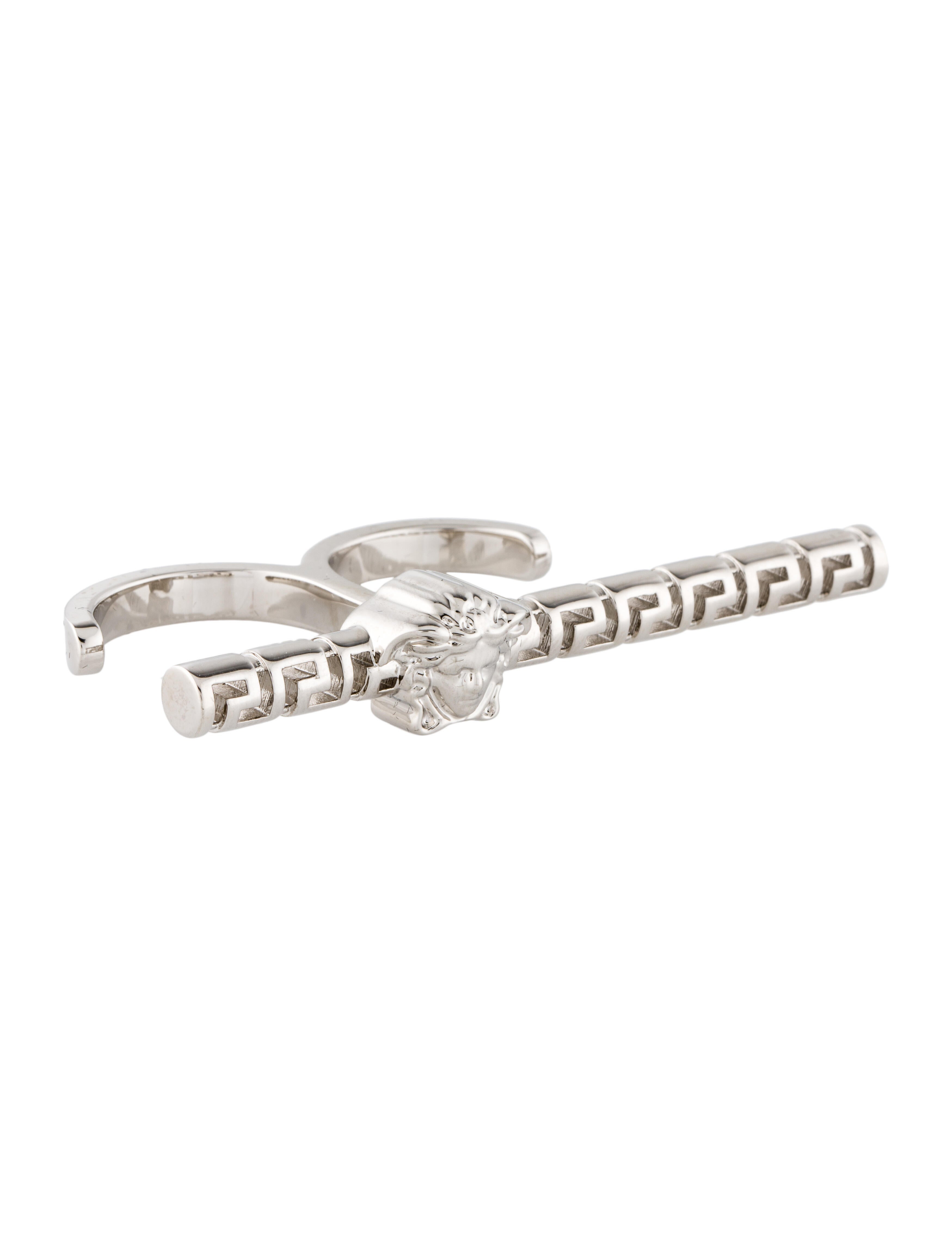 Versace Greek Motif Double Cocktail Ring
