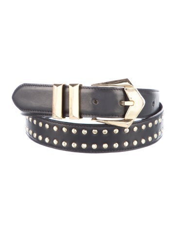 Pre-owned Versace Leather Belt In Black