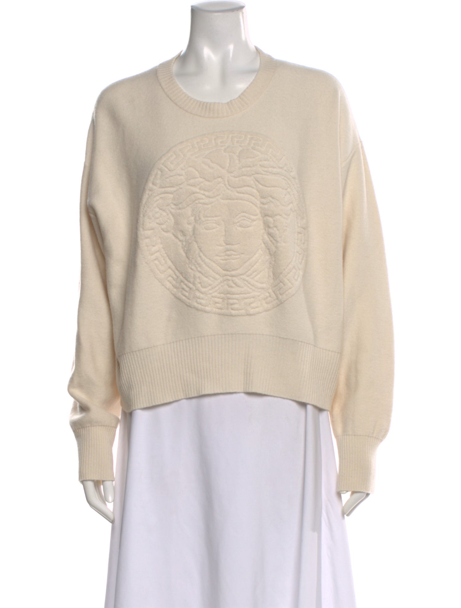 Versace Virgin Wool Graphic Print Sweater