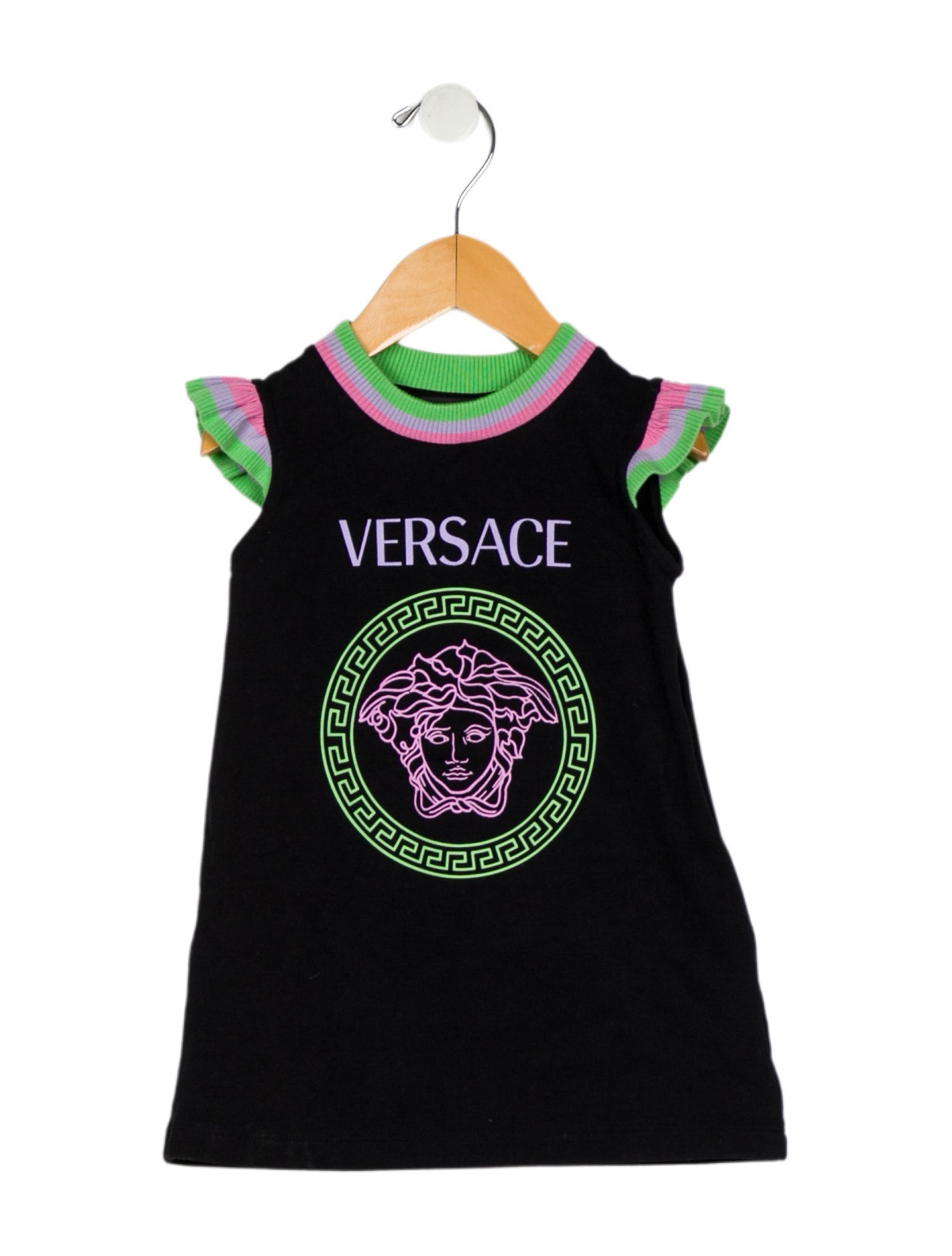 Versace Infant Girls Logo Ruffle Dress