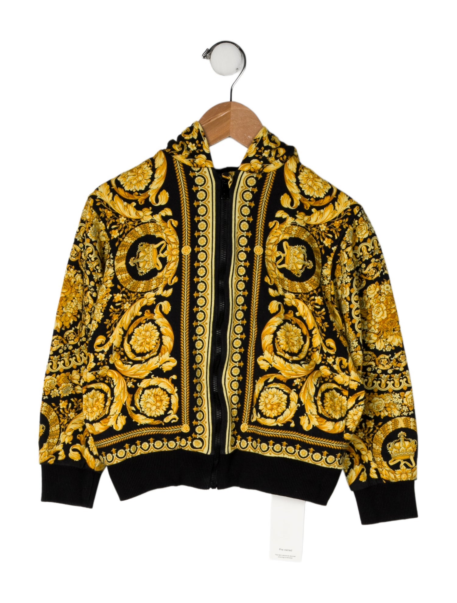 Versace Cotton All Over Print Hooded Sweatshirt