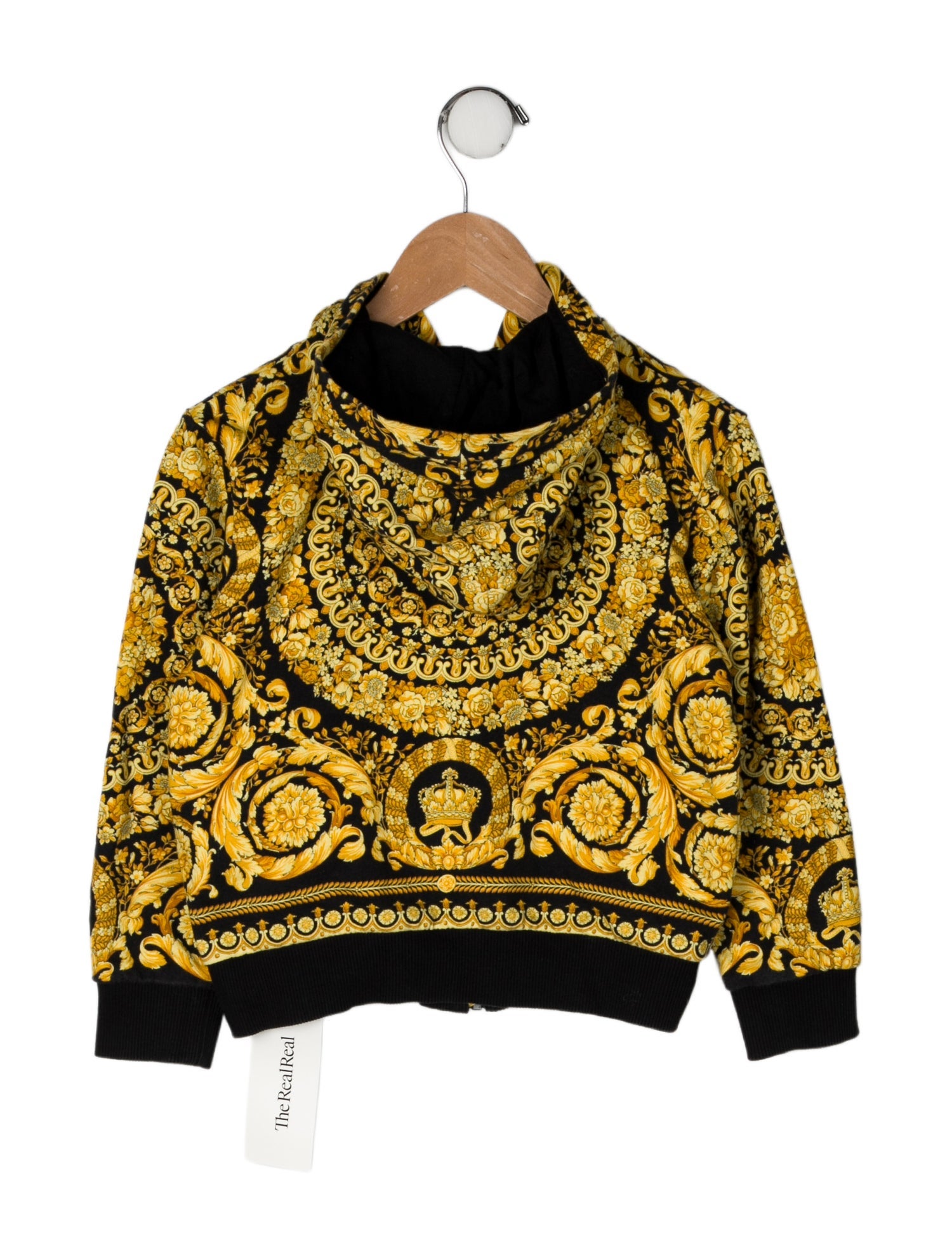 Versace Cotton All Over Print Hooded Sweatshirt
