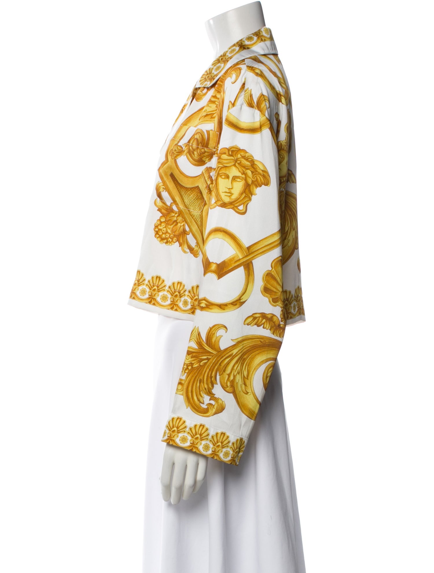 Versace Printed Long Sleeve Blouse w/ Tags