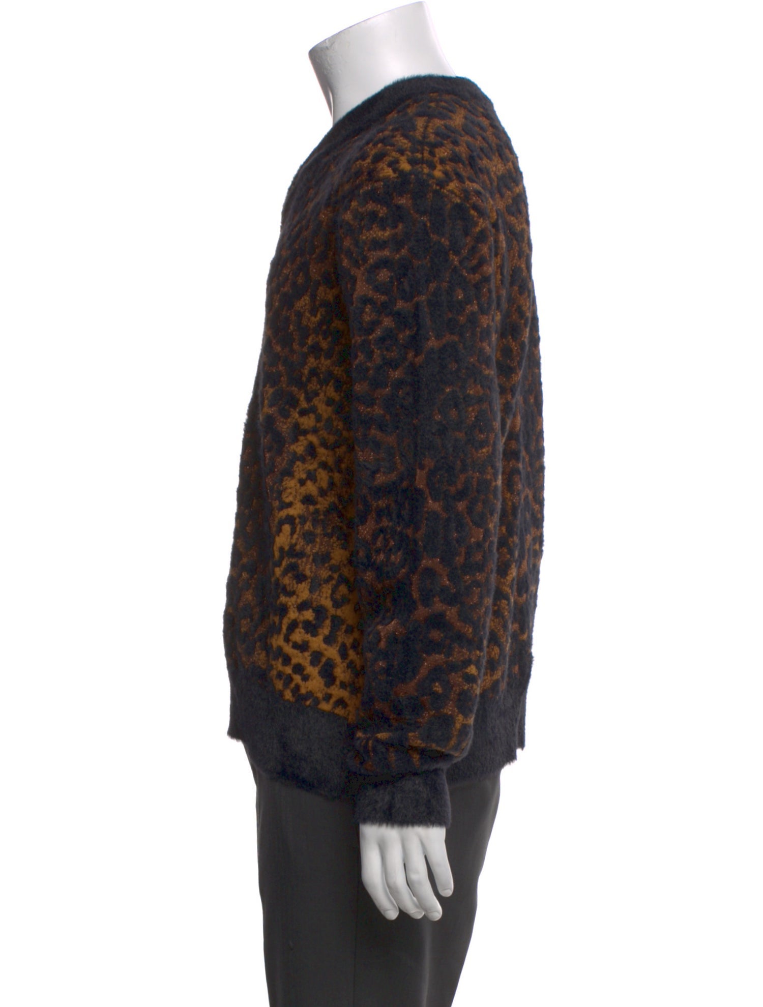 Versace Animal Print V-Neck Pullover