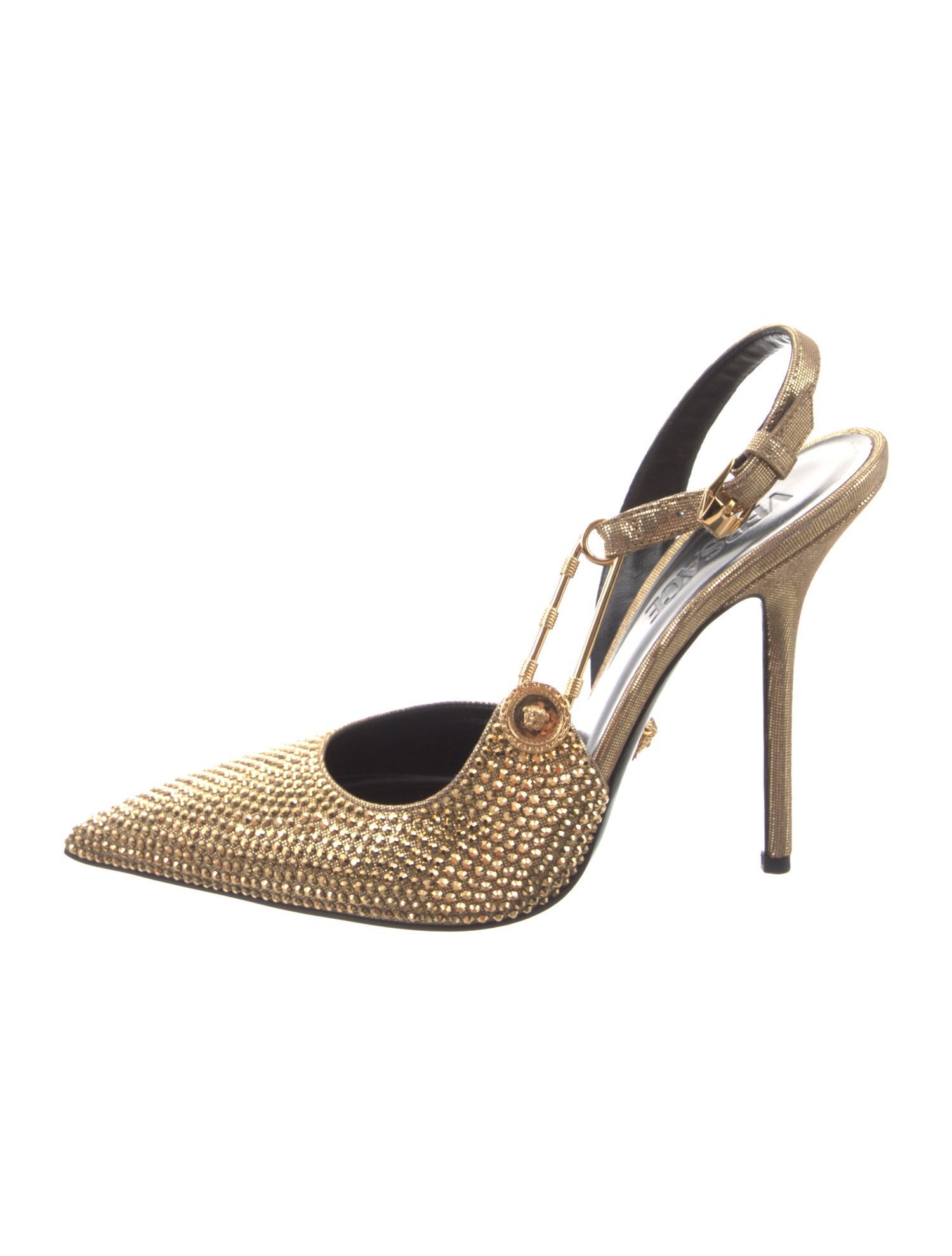 Versace Crystal Crystal Embellishments Slingback Pumps