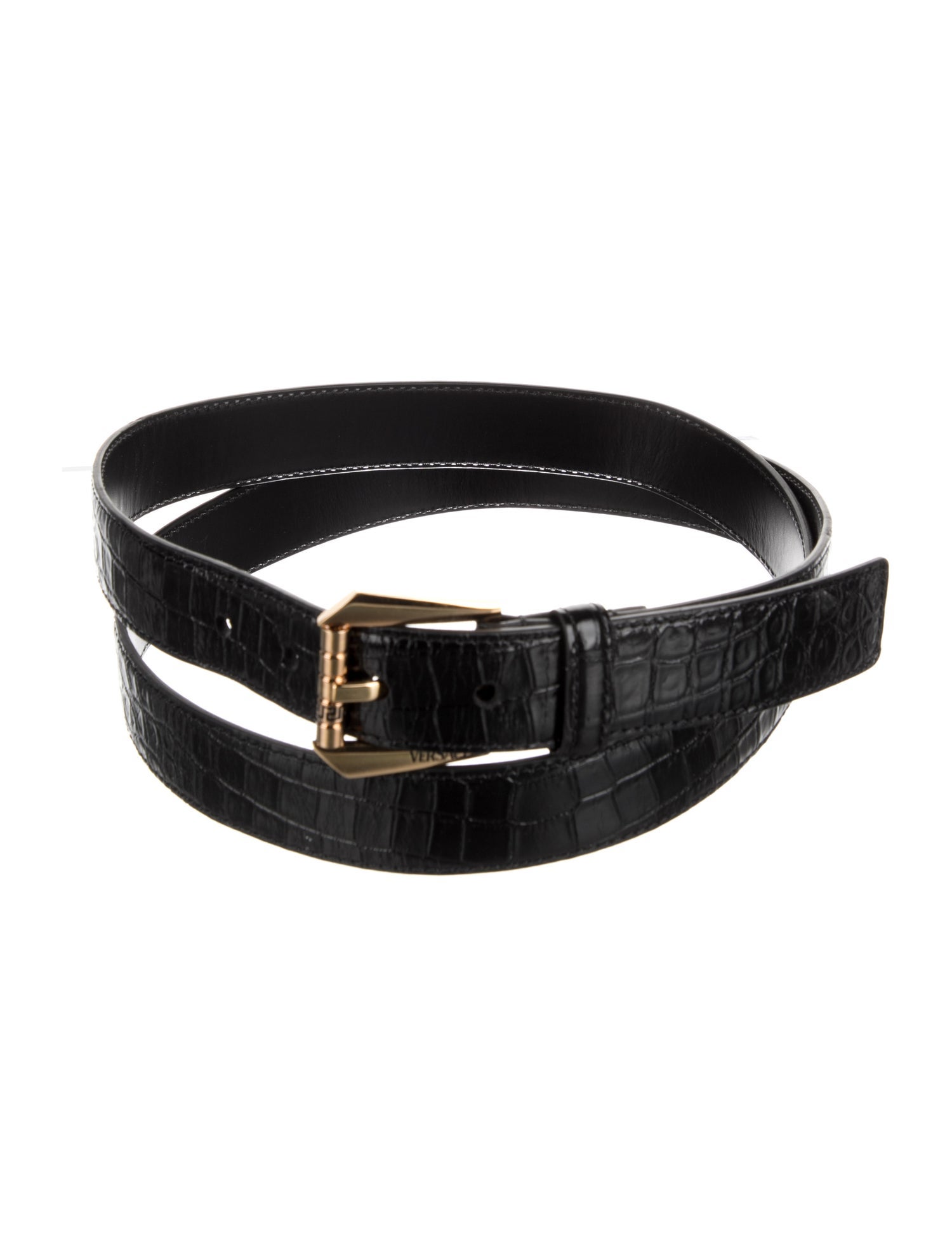 Versace Embossed Leather Waist Belt