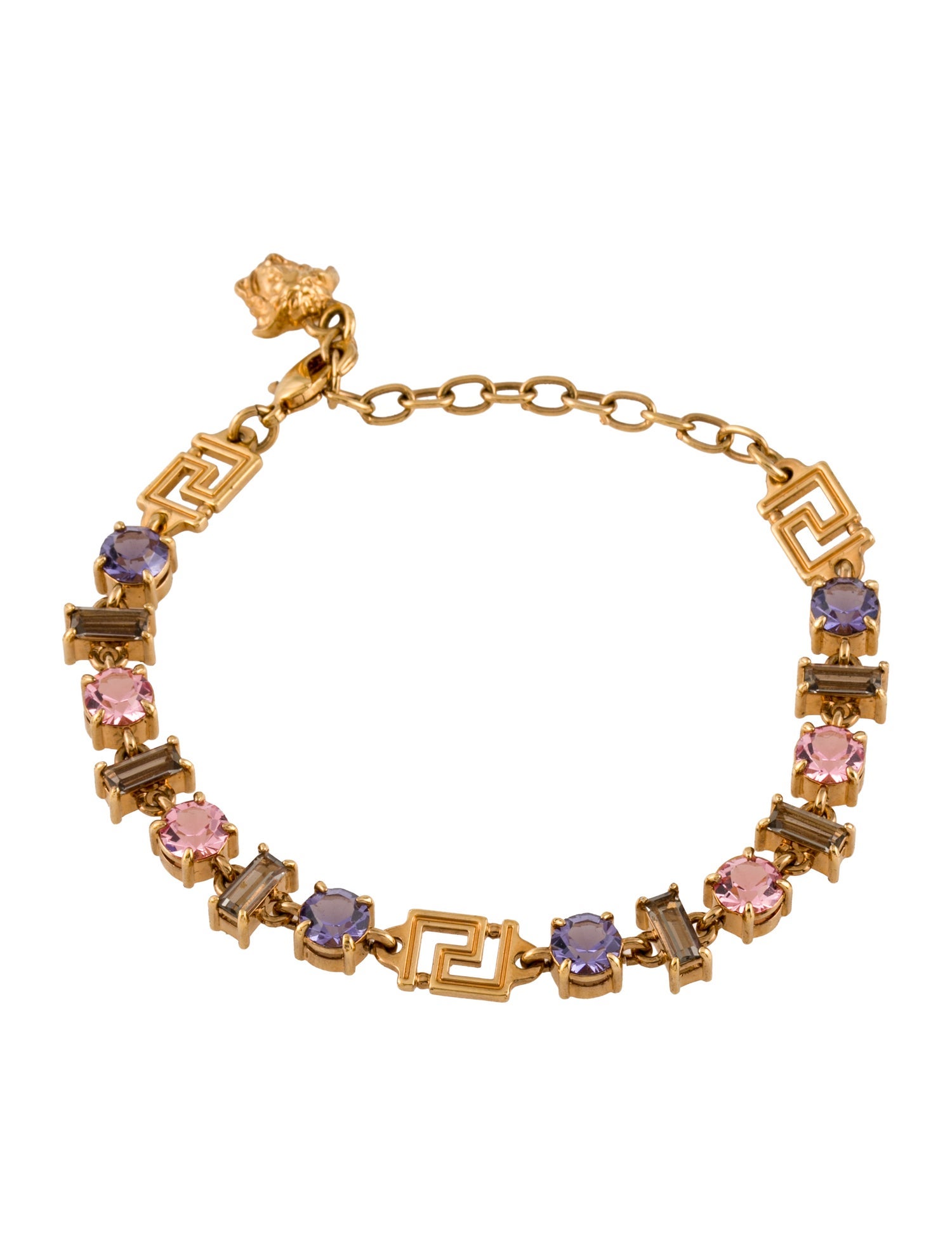 Versace Crystal Greca Link Bracelet