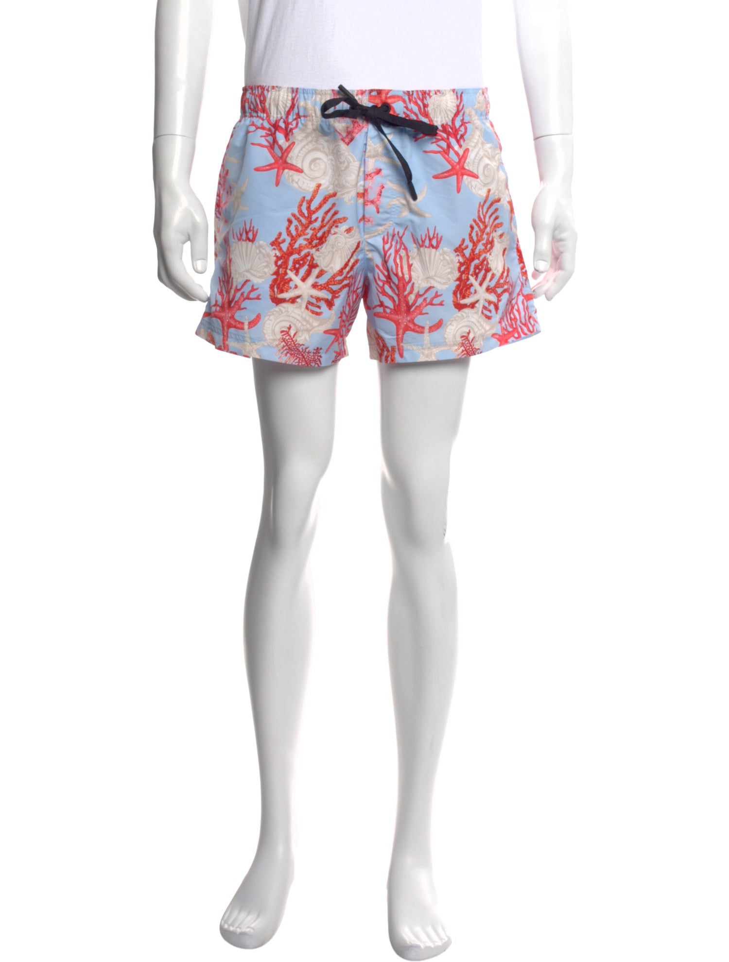 Versace Printed Pleated Accents Swim Trunks