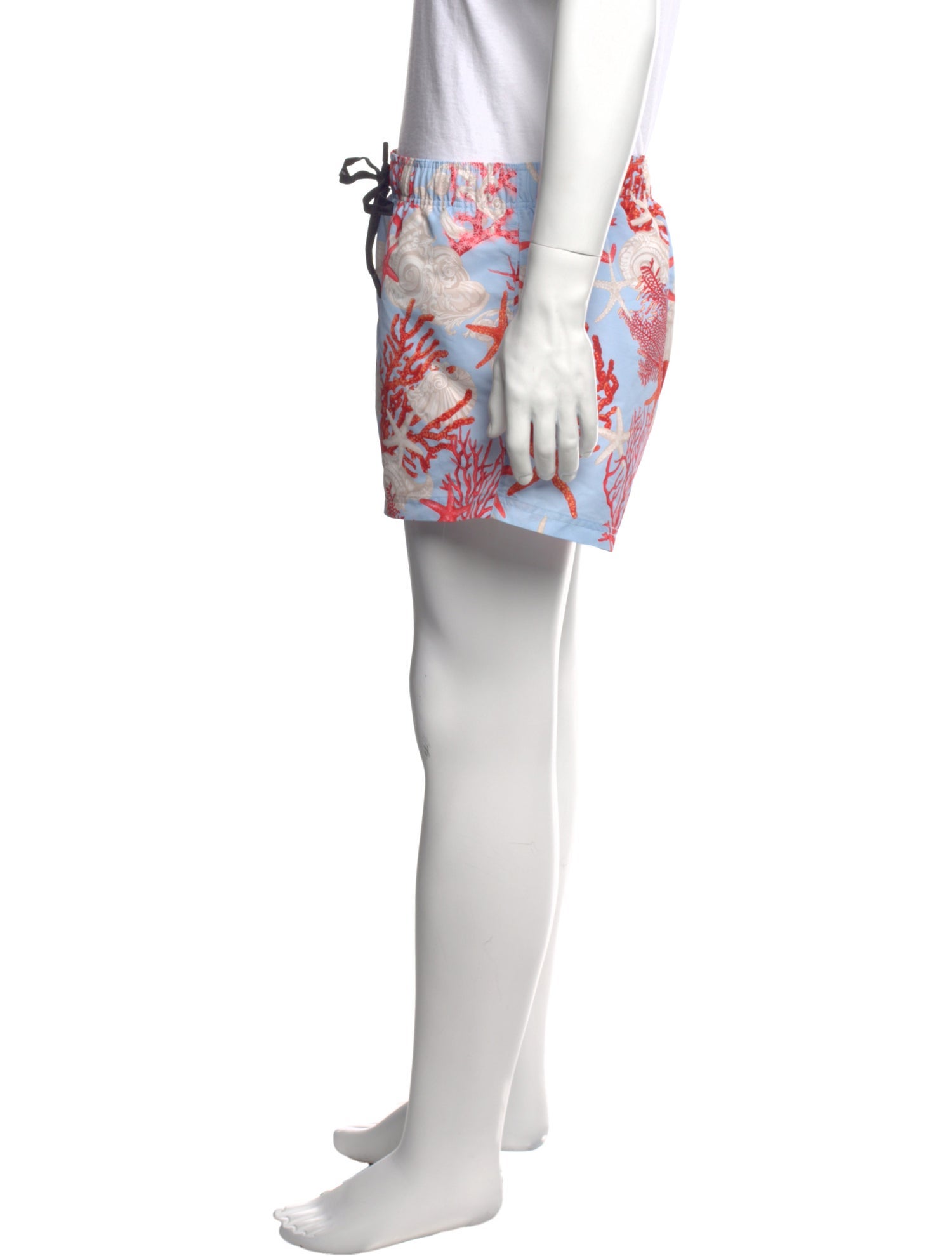 Versace Printed Pleated Accents Swim Trunks