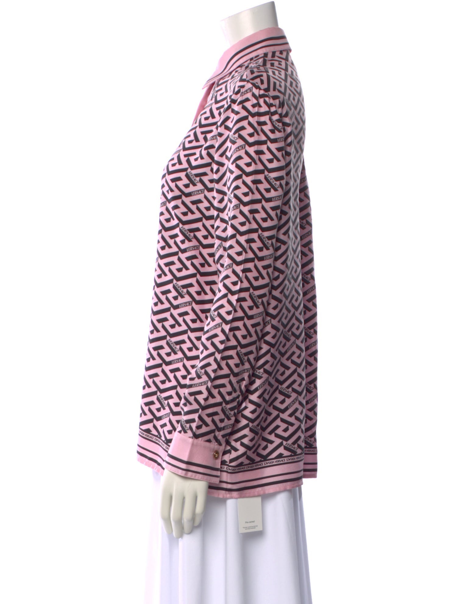 Versace Silk Graphic Print Blouse