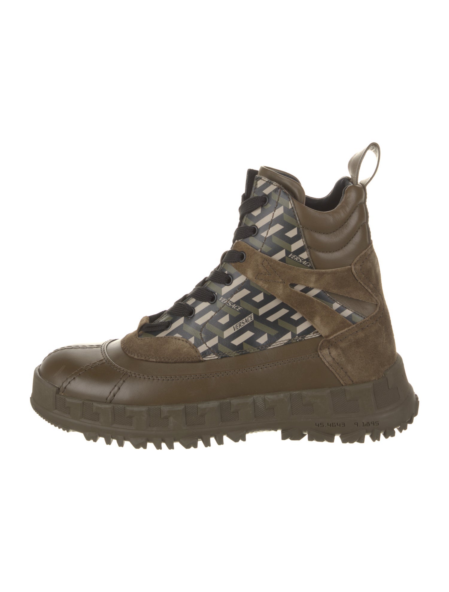 Versace Leather Printed Hiking Boots