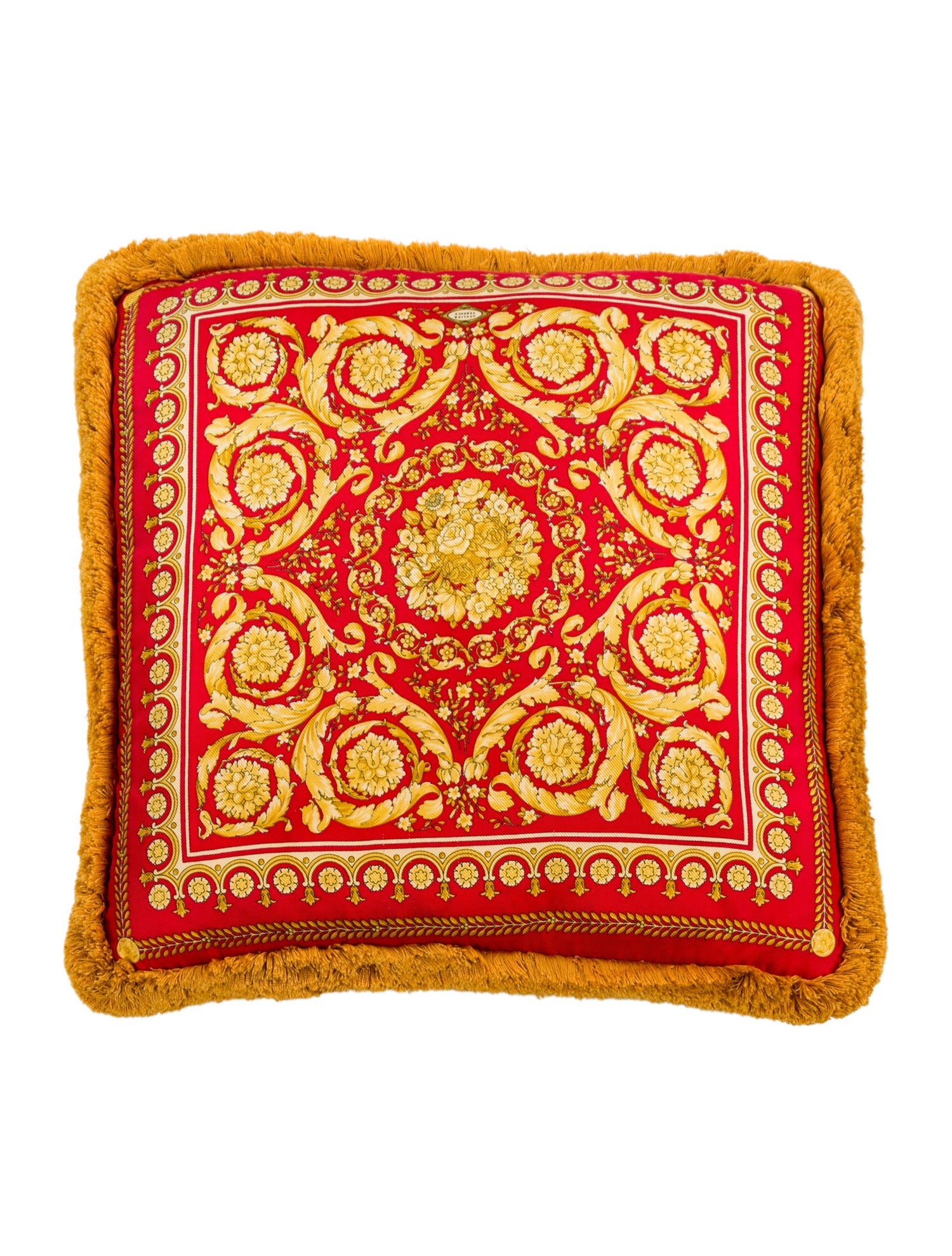 Versace Atelier Silk Baroque Throw Pillow