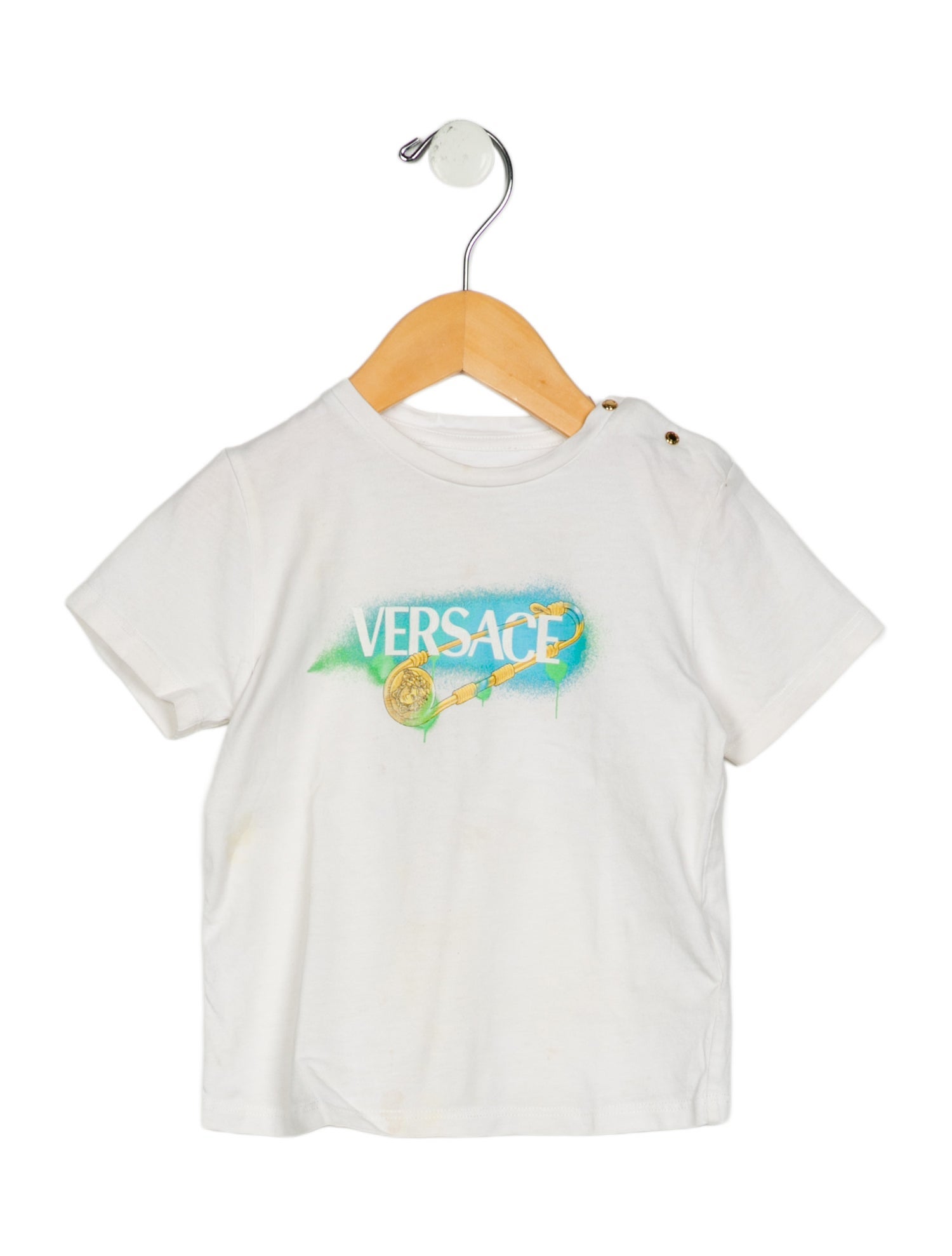 Versace Cotton White Graphic Tee