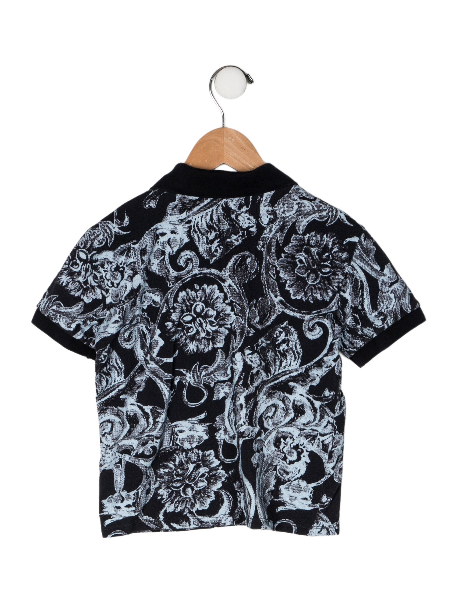 Versace Cotton All Over Print Polo Shirt