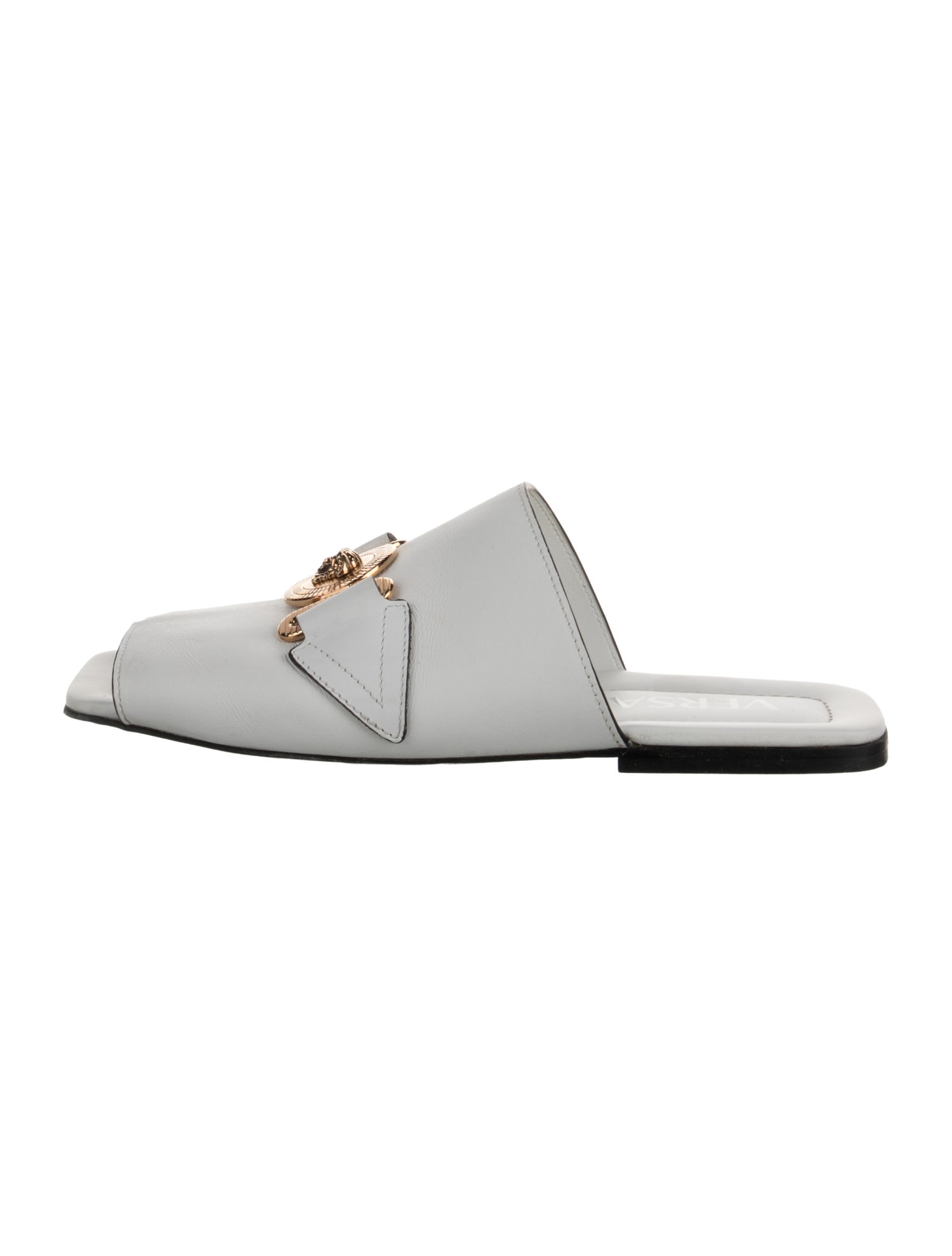 Versace Medusa Insignia Leather Slides