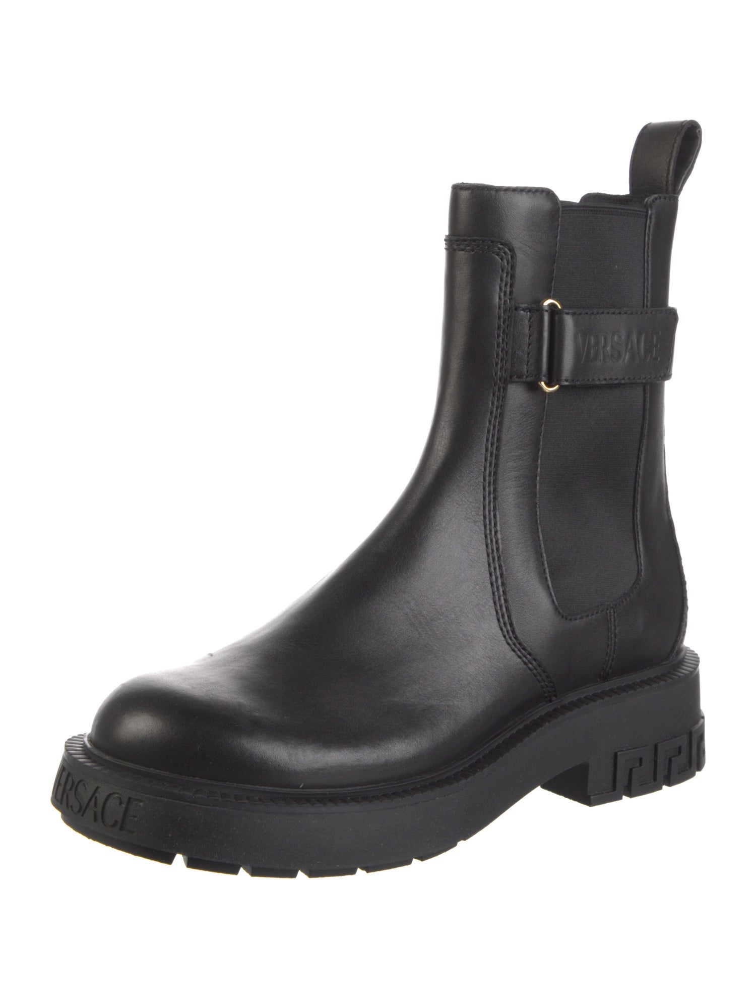 Versace Leather Chelsea Boots