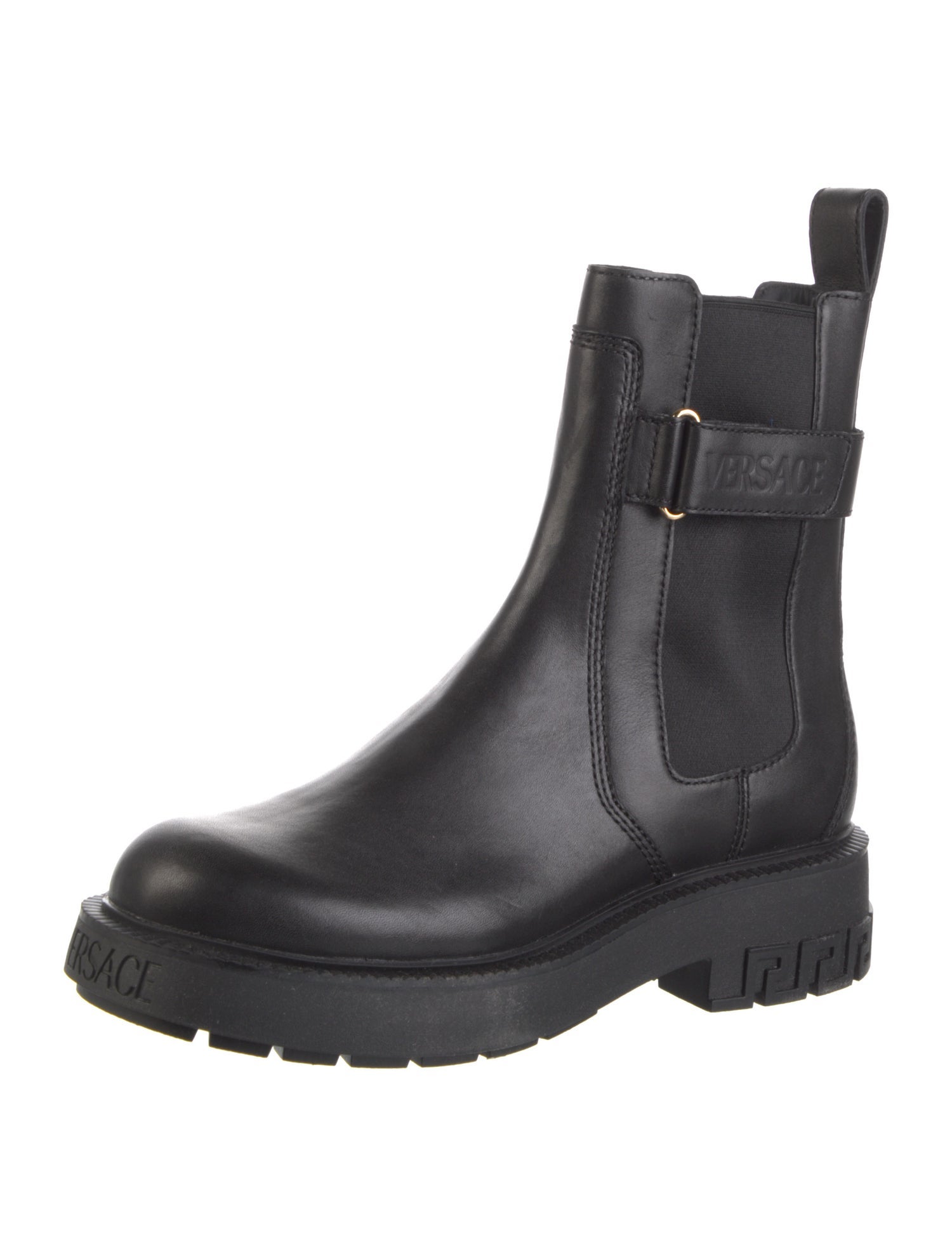 Versace Leather Chelsea Boots