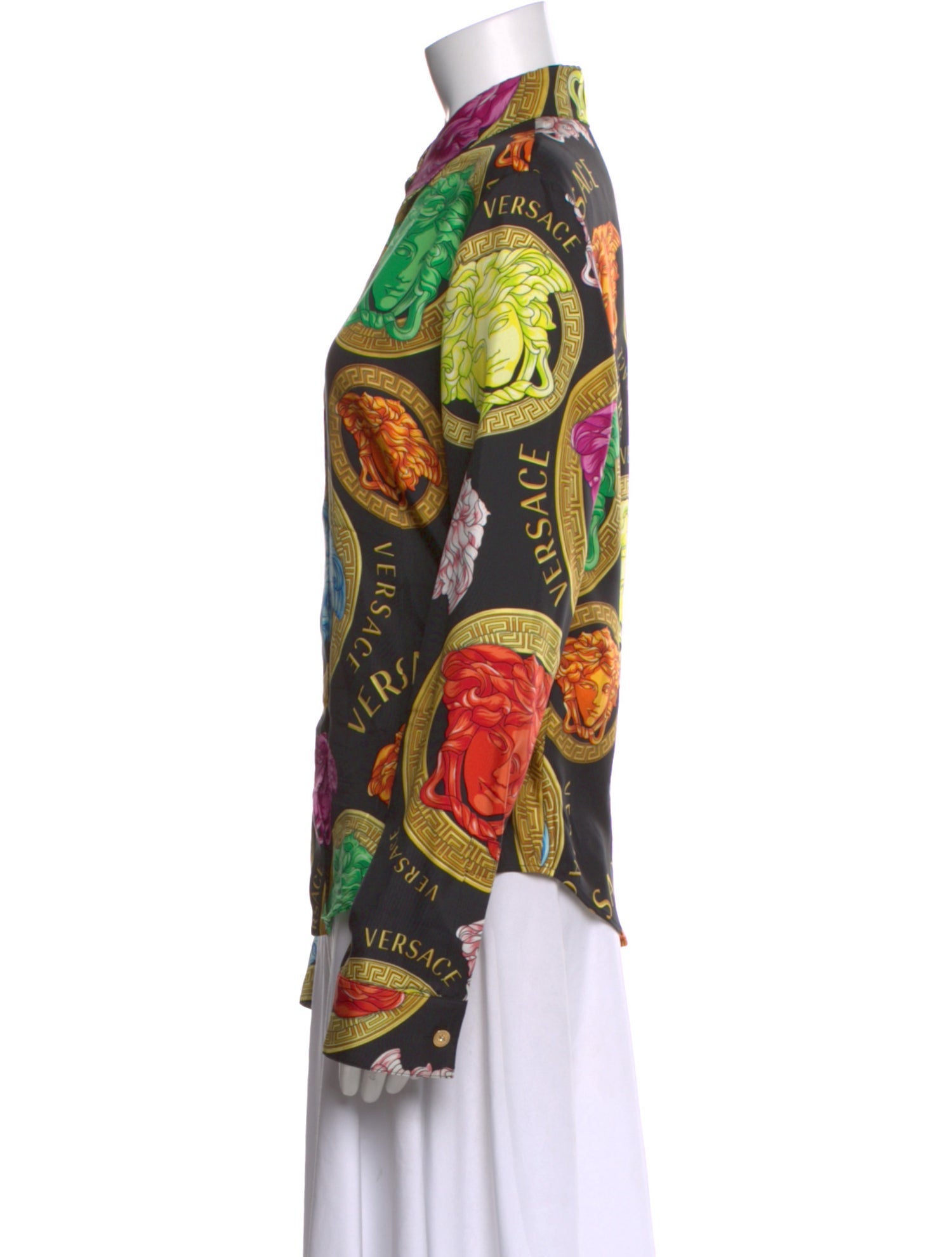 Versace Silk Graphic Print Top