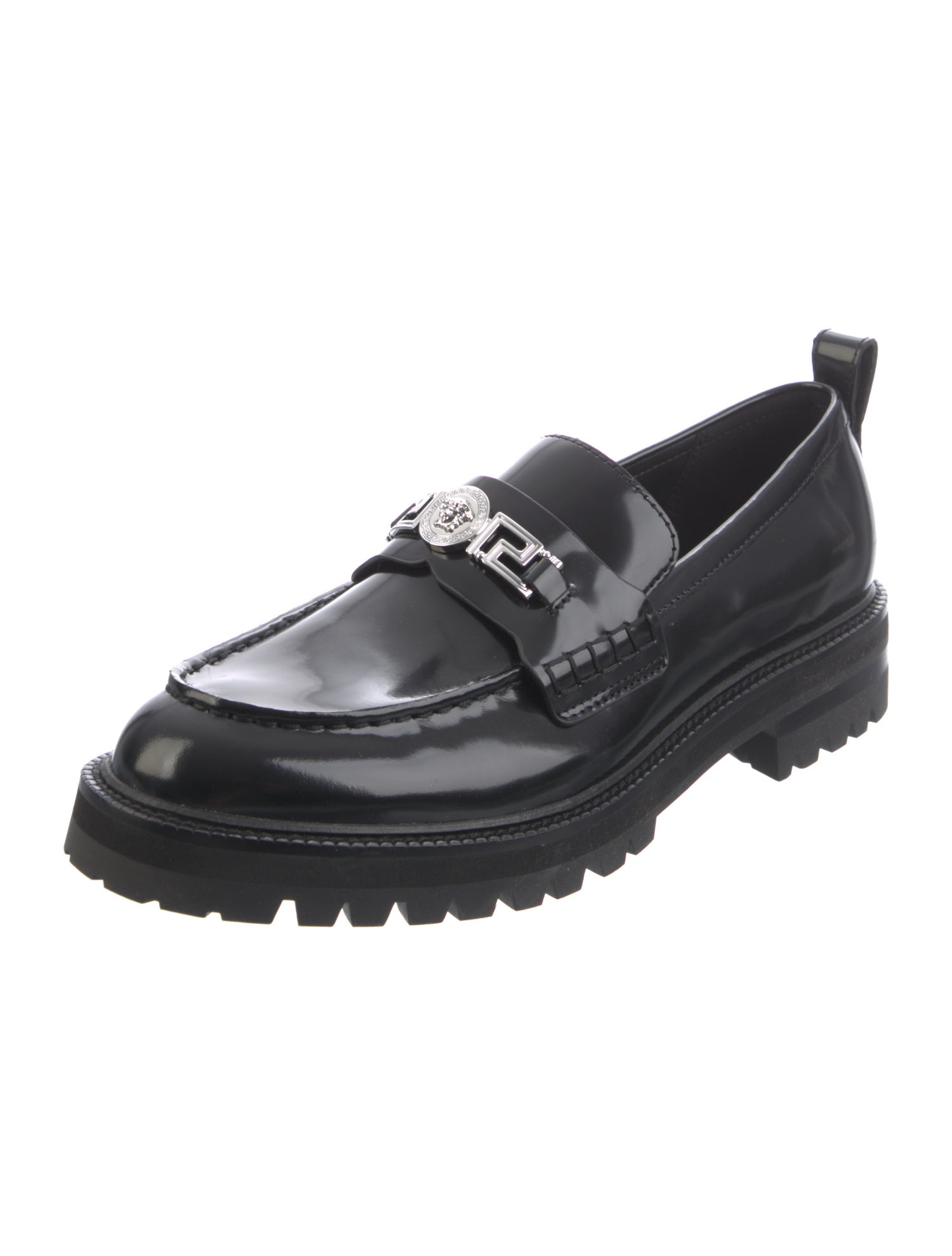 Versace Medusa Insignia Leather Loafers