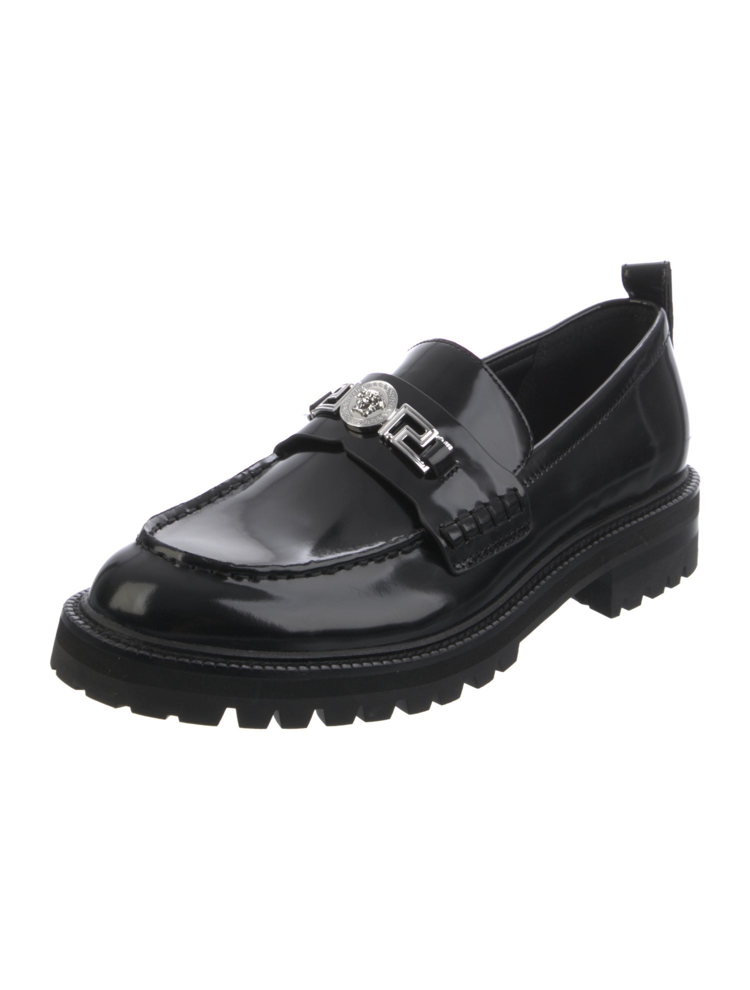 Versace Medusa Insignia Leather Dress Loafers