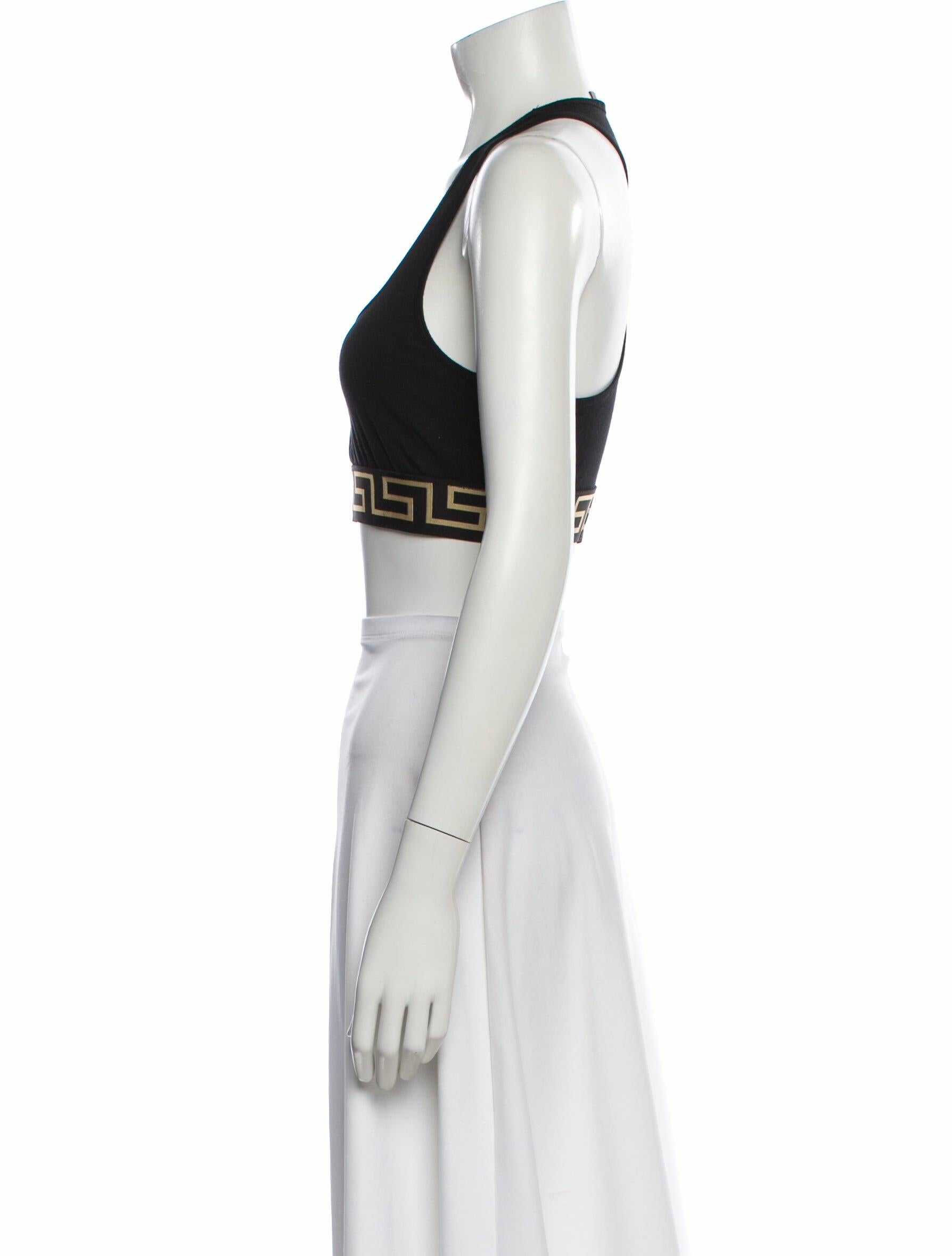 Versace Graphic Print Crew Neck Sports Bra