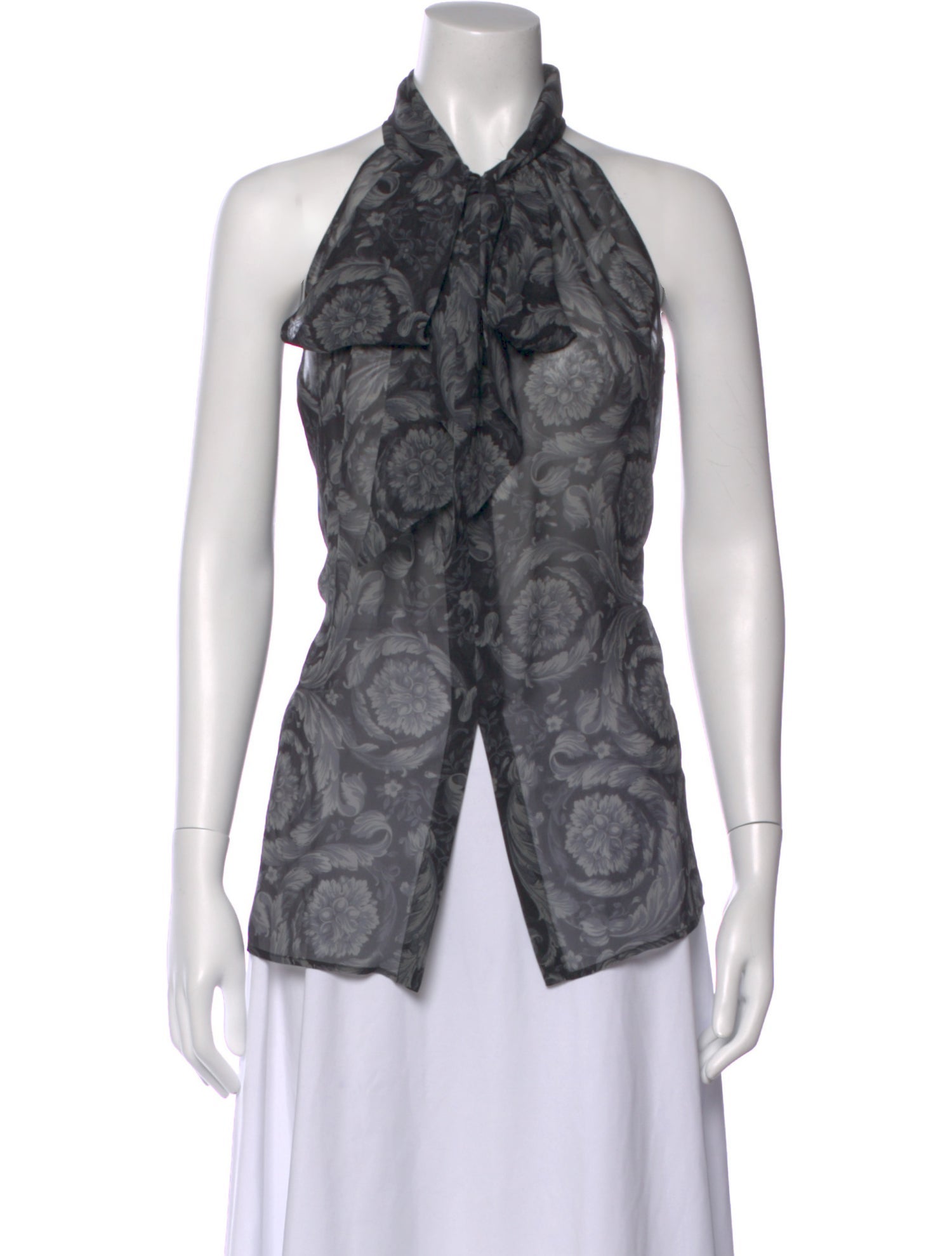 Versace Silk Floral Print Blouse