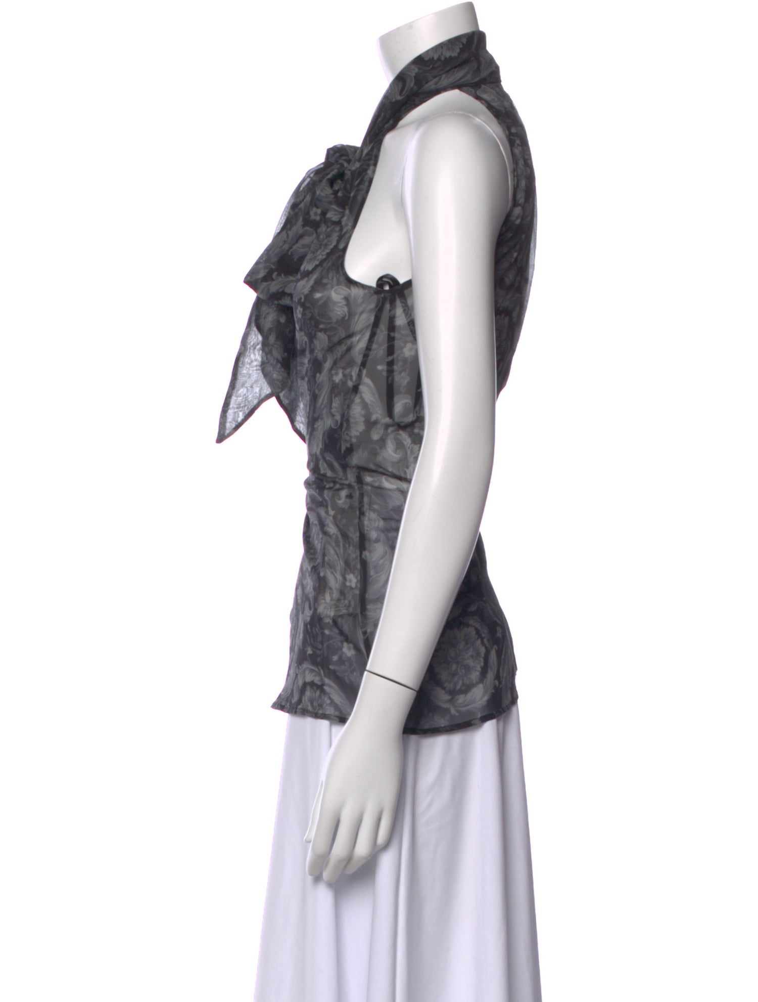 Versace Silk Floral Print Blouse