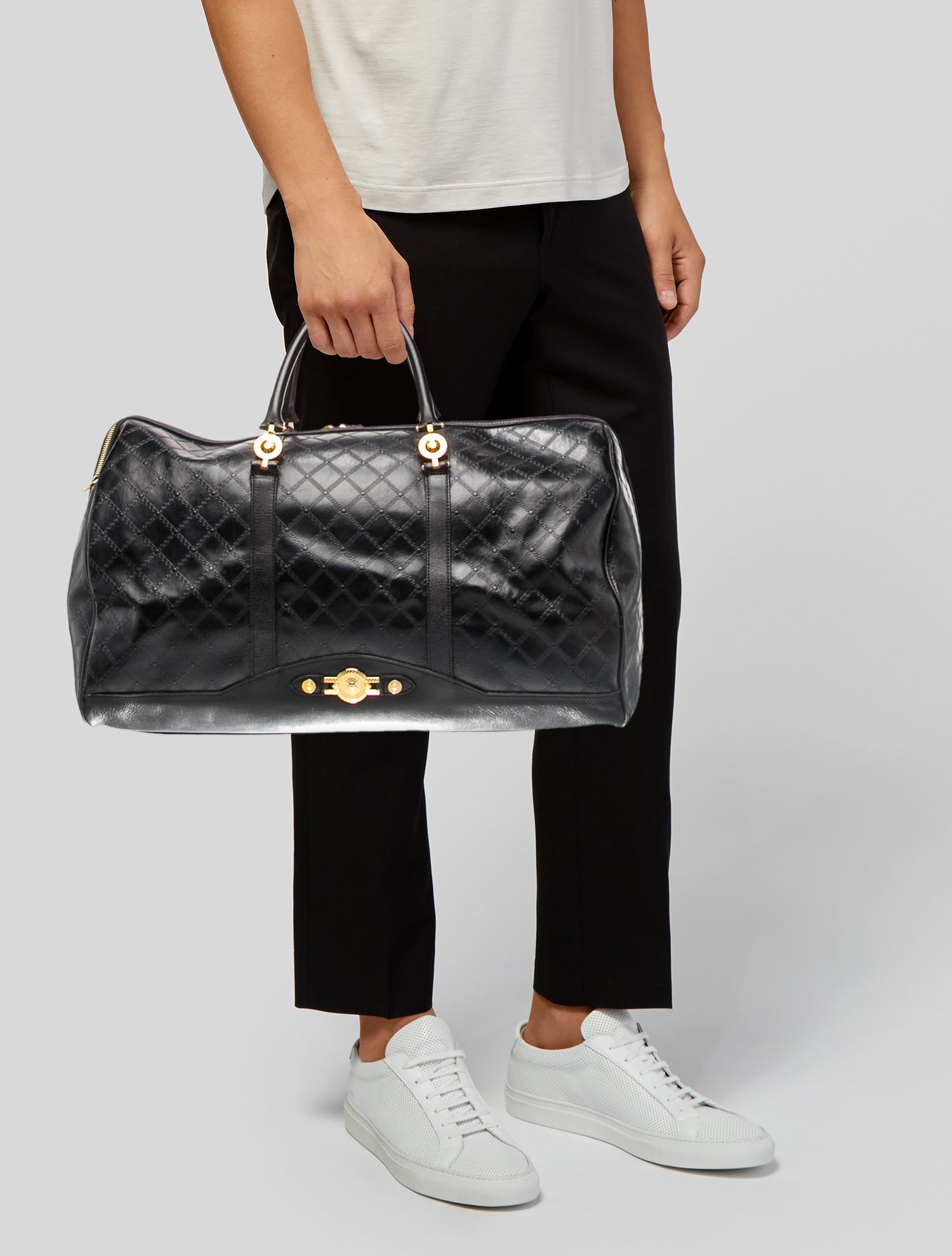 Versace Leather Weekender Bag