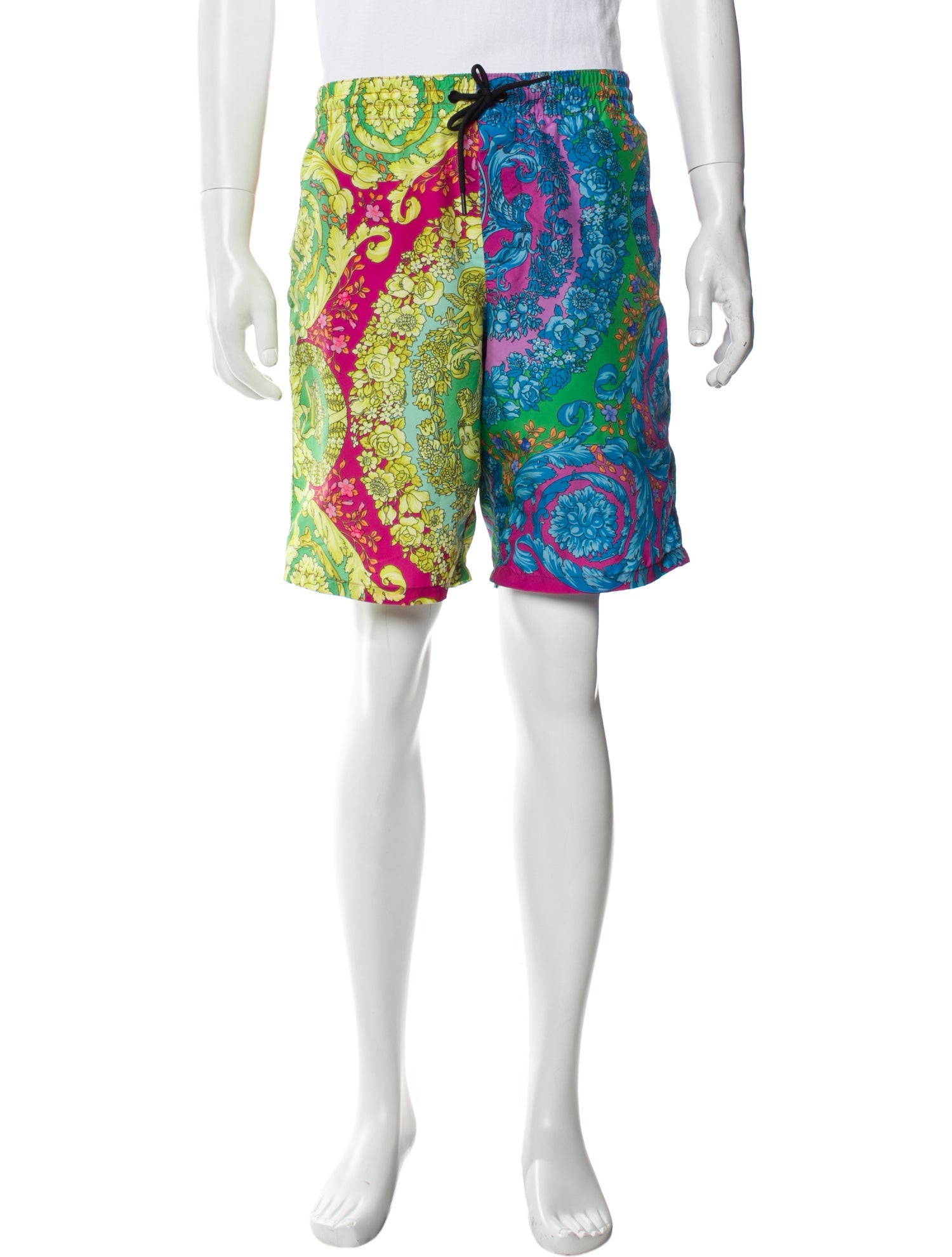 Versace Floral Print Swim Trunks