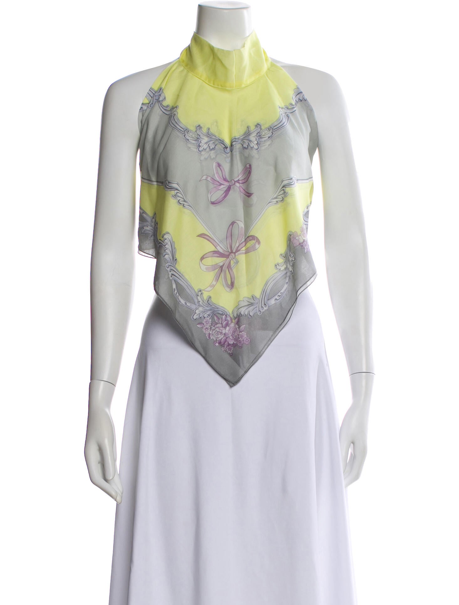 Versace Printed Halterneck Top