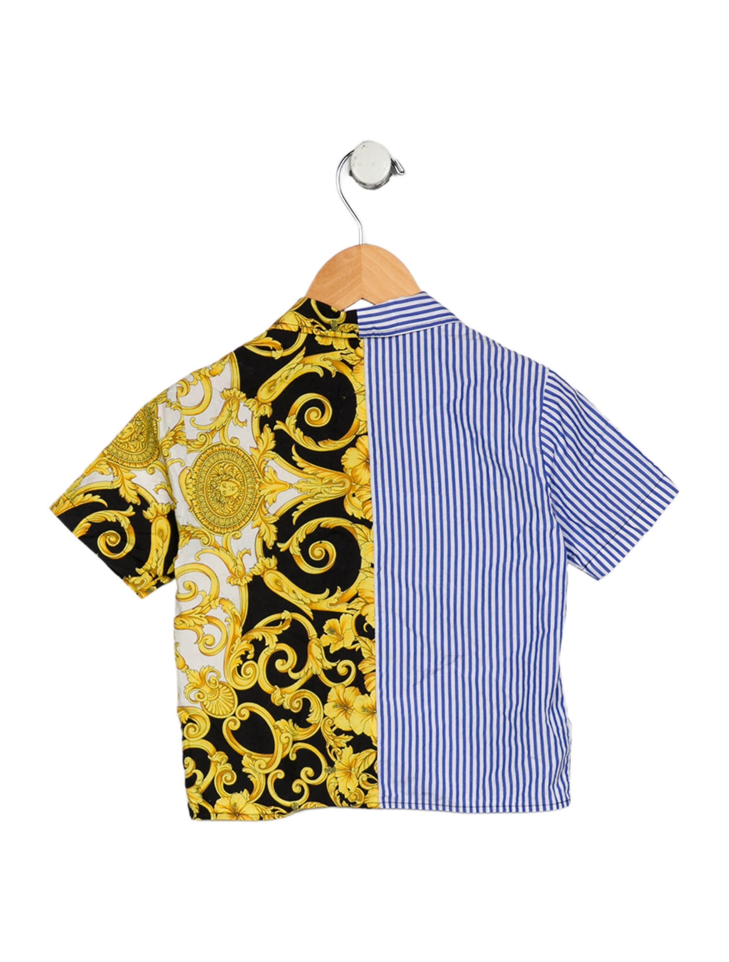 Versace Boys' Shirt Button-up Striped pattern Short sleeve