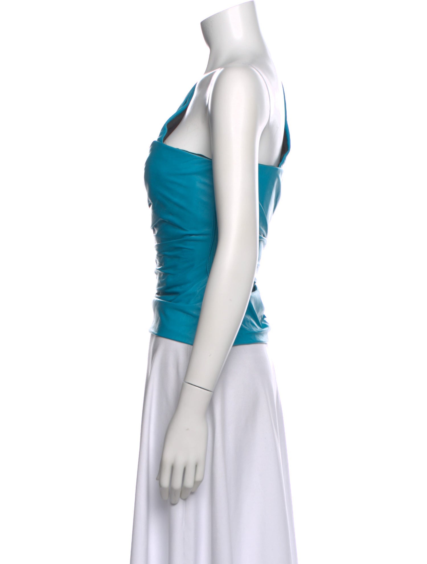 Versace Lambskin One-Shoulder Top w/ Tags