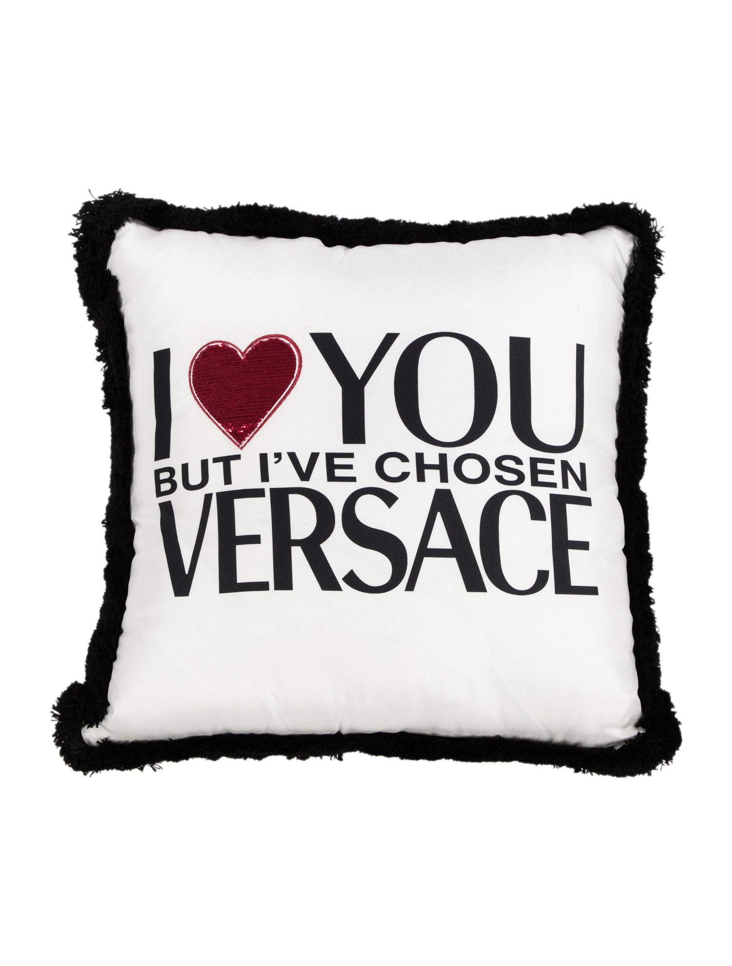Versace Silk I ♡ You But Throw Pillow w/ Tags