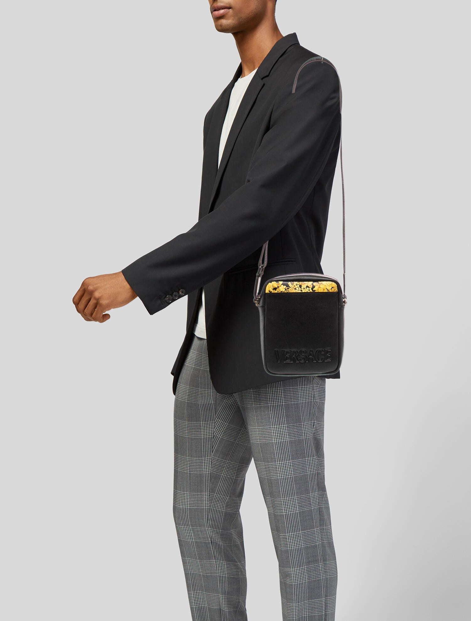 Versace Leather Messenger Bag