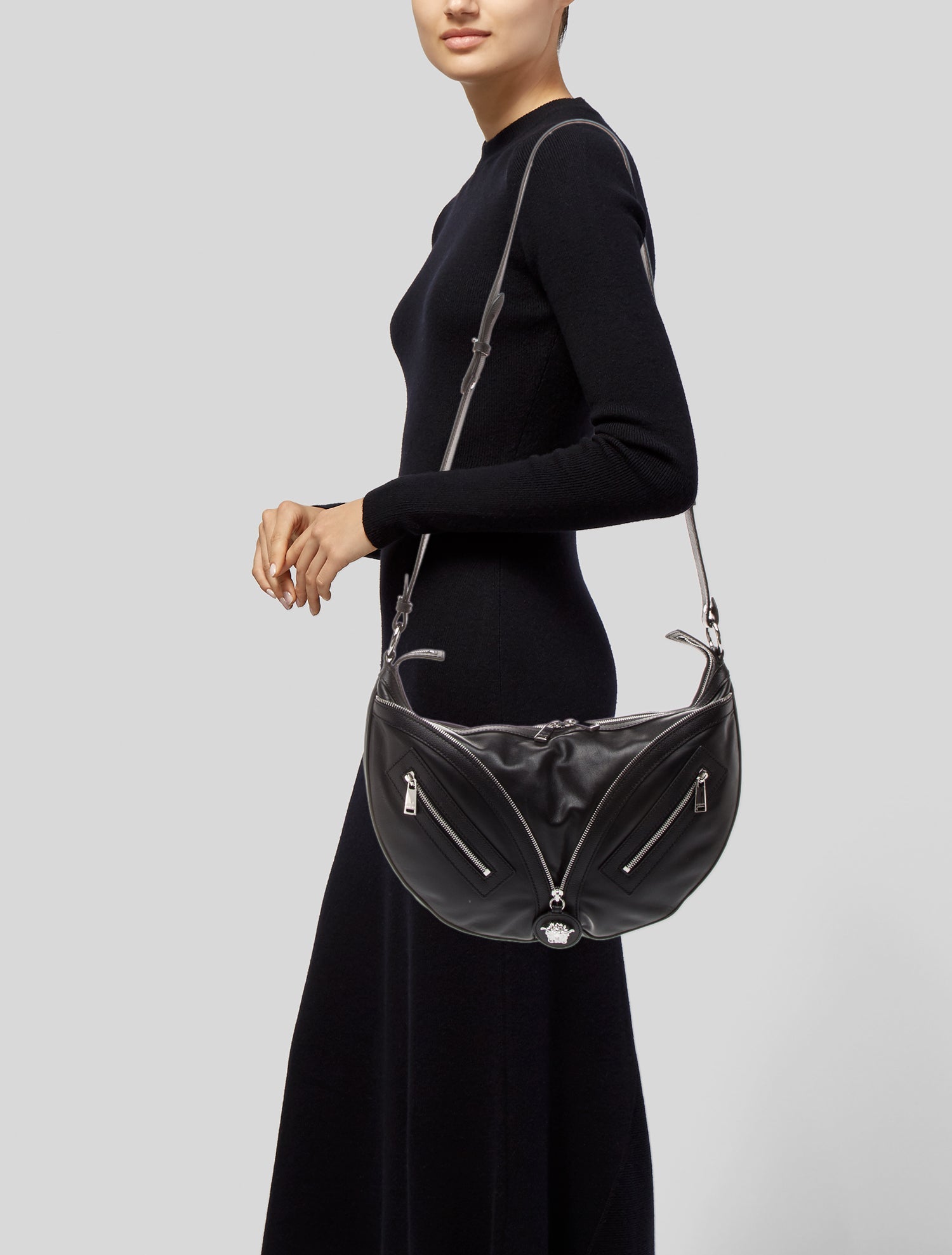 Versace Medusa Shoulder Bag - Black Shoulder Bags, Handbags