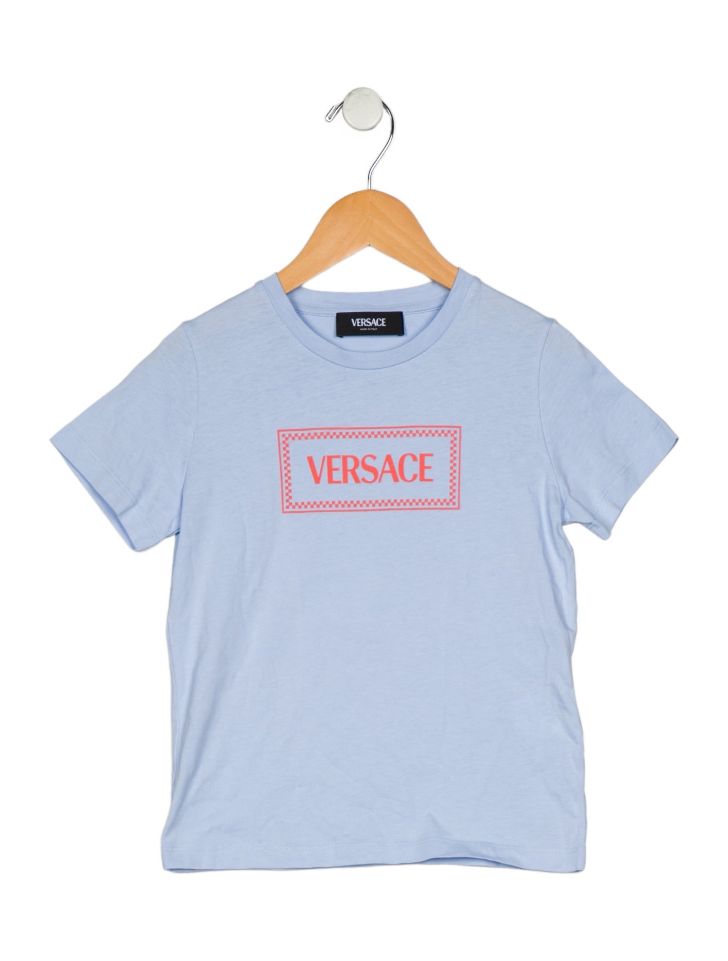 Versace Cotton blue and orange patterned T-shirt