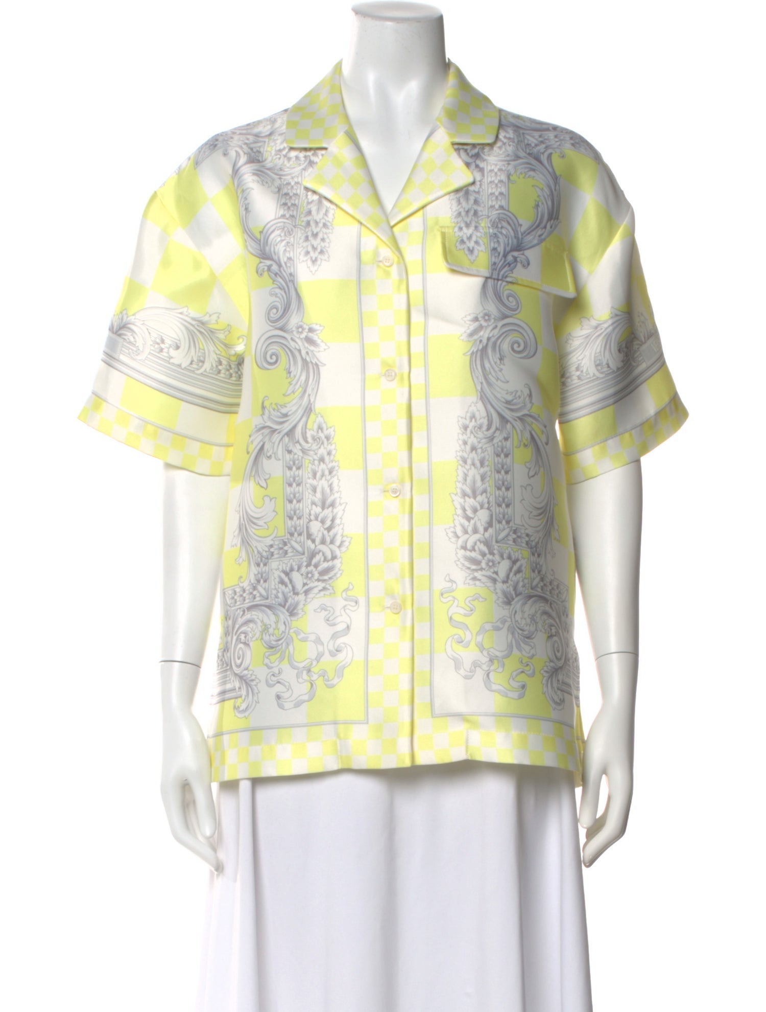 Versace Graphic Print Short Sleeve Top