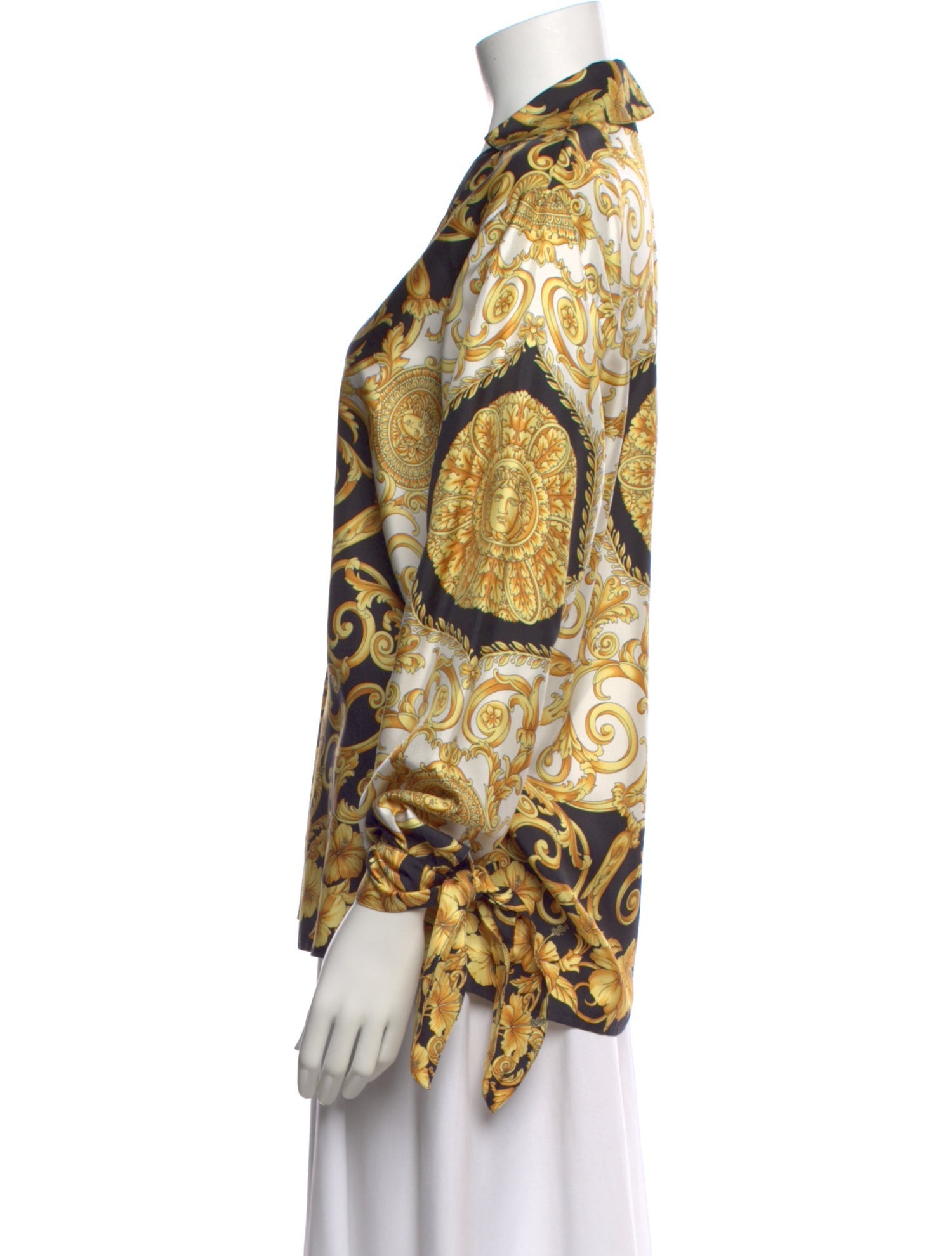 Versace Silk Floral Print Blouse